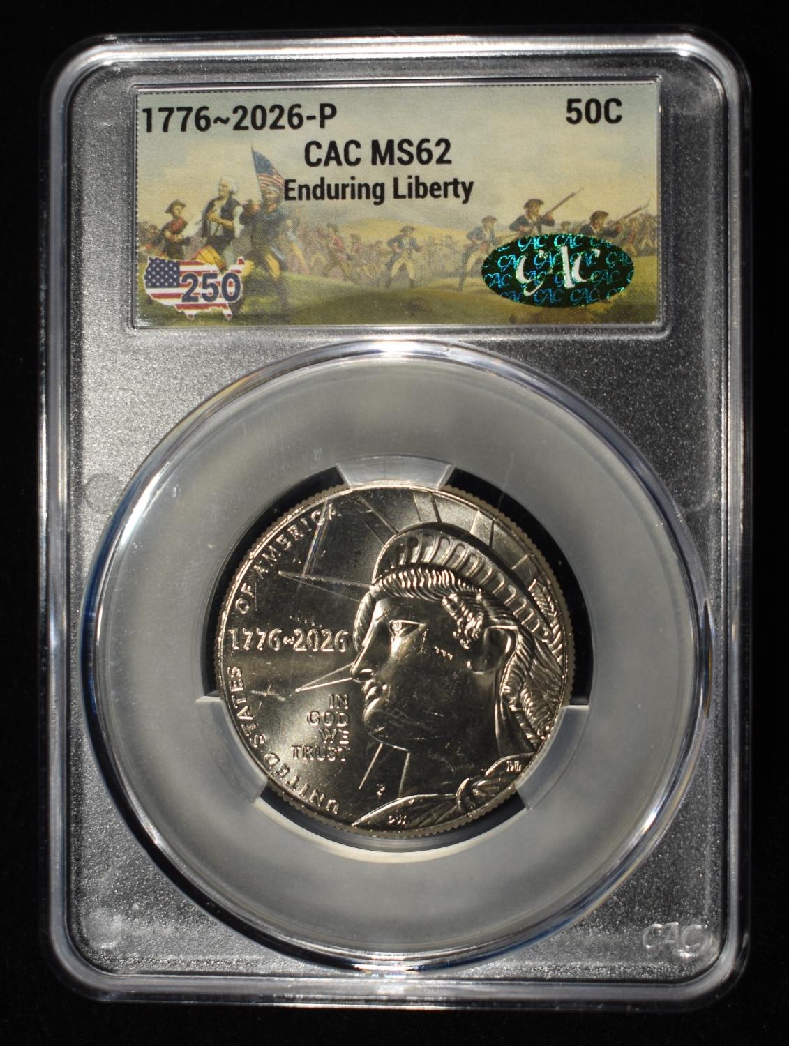 1776-2026-P 50C ENDURING LIBERTY CAC MS62