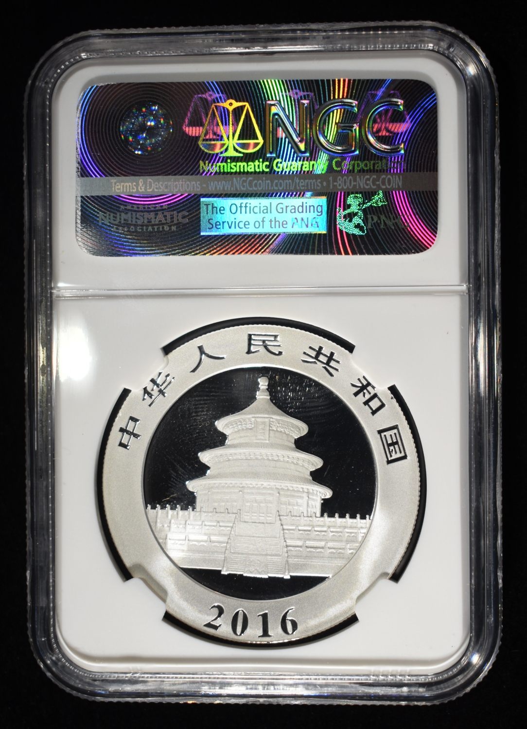 2016 CHINA $10Y 30G SILVER PANDA MS70 NGC