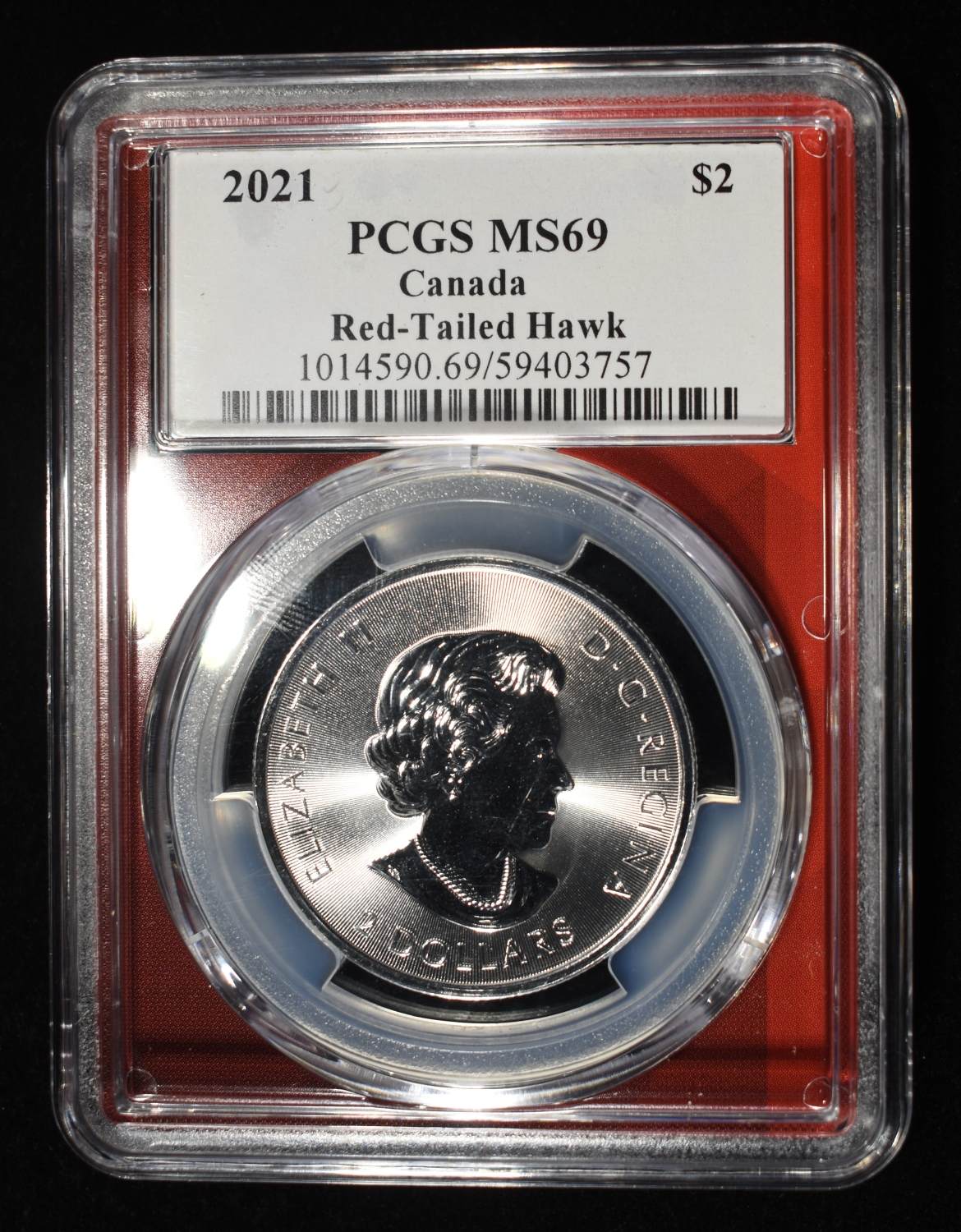 2021 CANADA RED TAILED HAWK 1/2 OZ SLVER PCGS MS69
