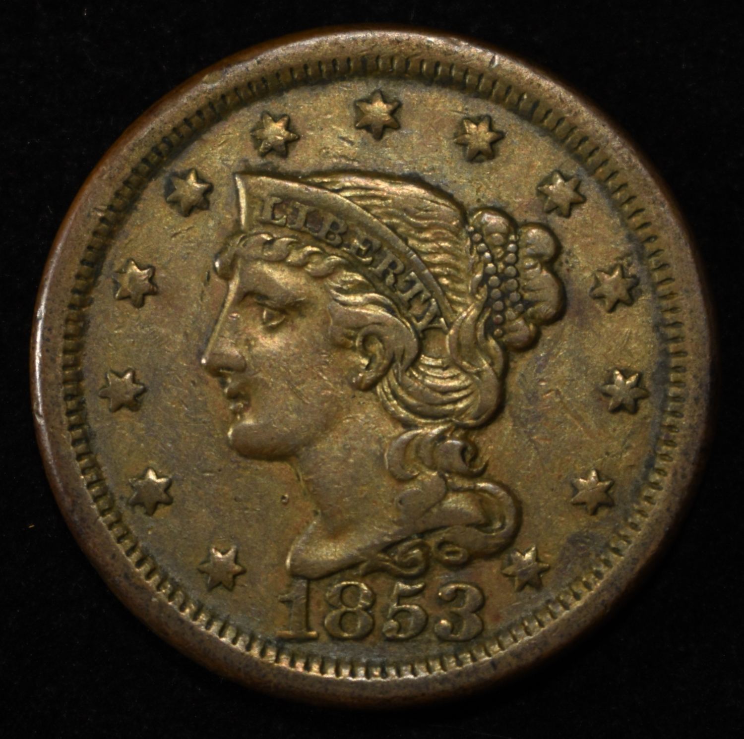 1853 LARGE CENT AU