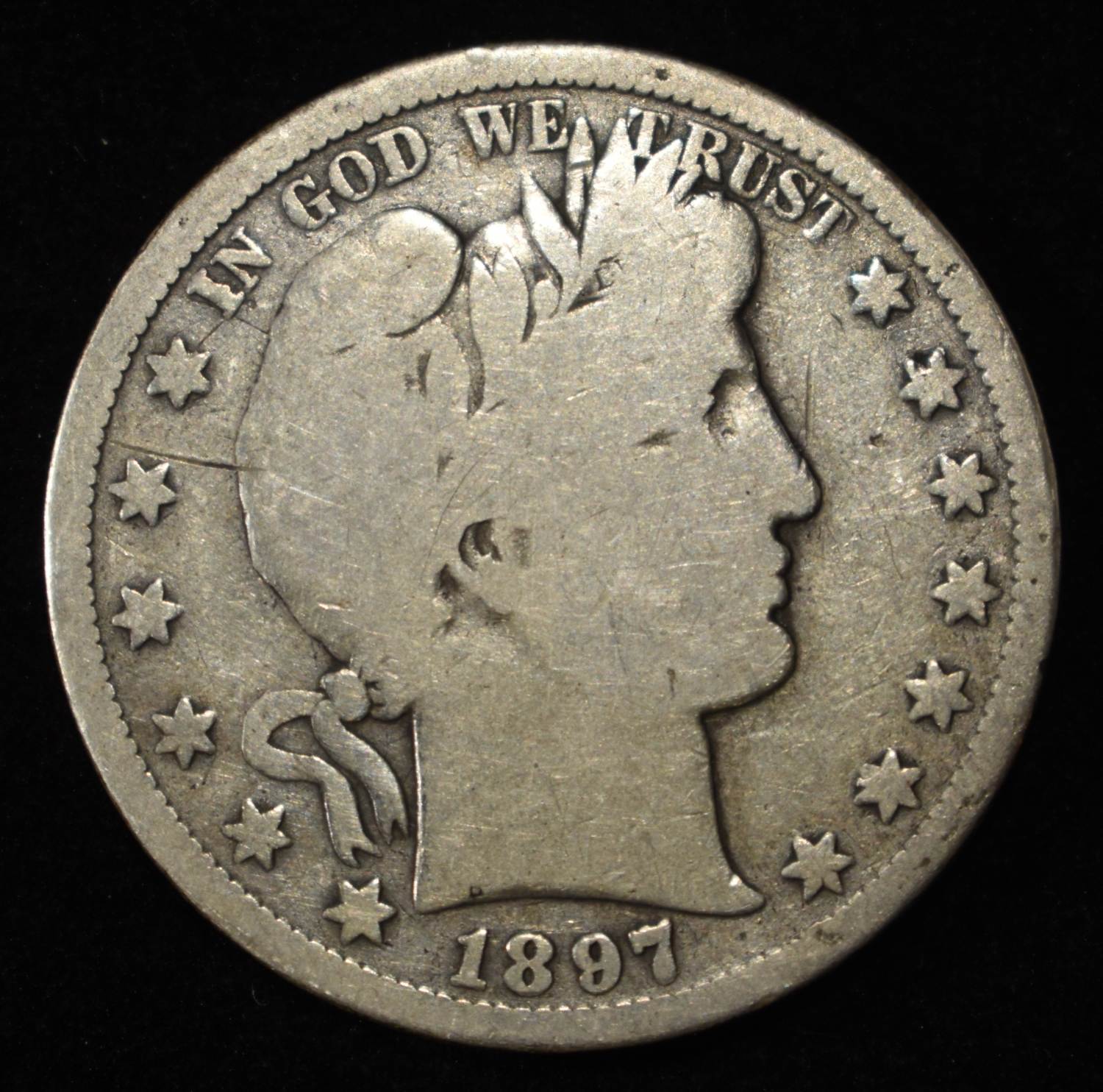 1897-S BARBER HALF DOLLAR AG/G