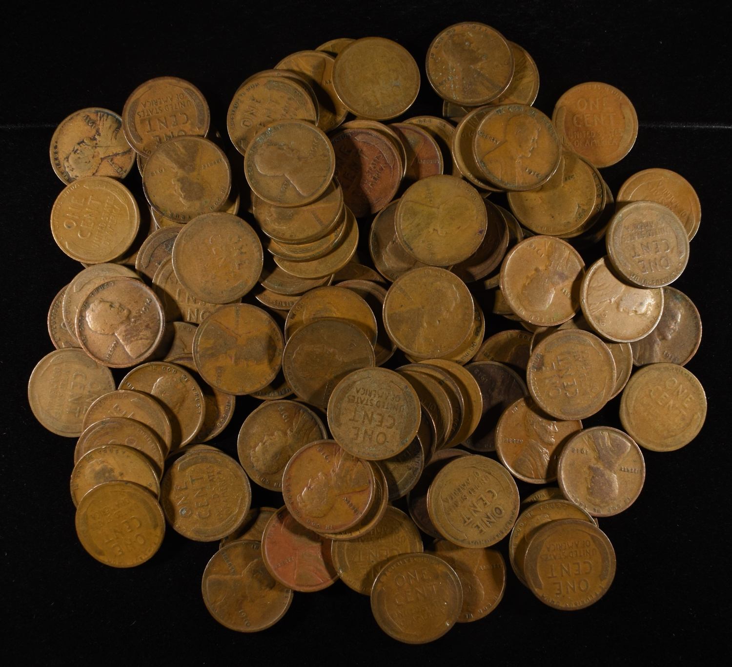 (109) WHEAT CENTS FROM THE TEENS