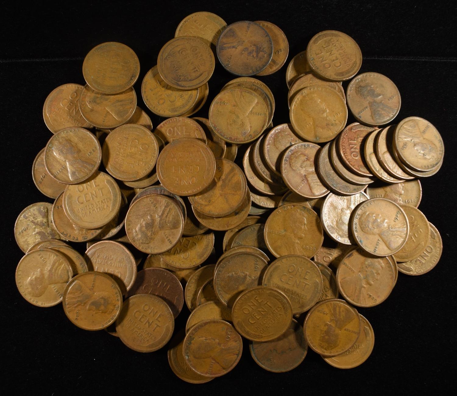 (99) WHEAT CENTS FROM THE 20'S