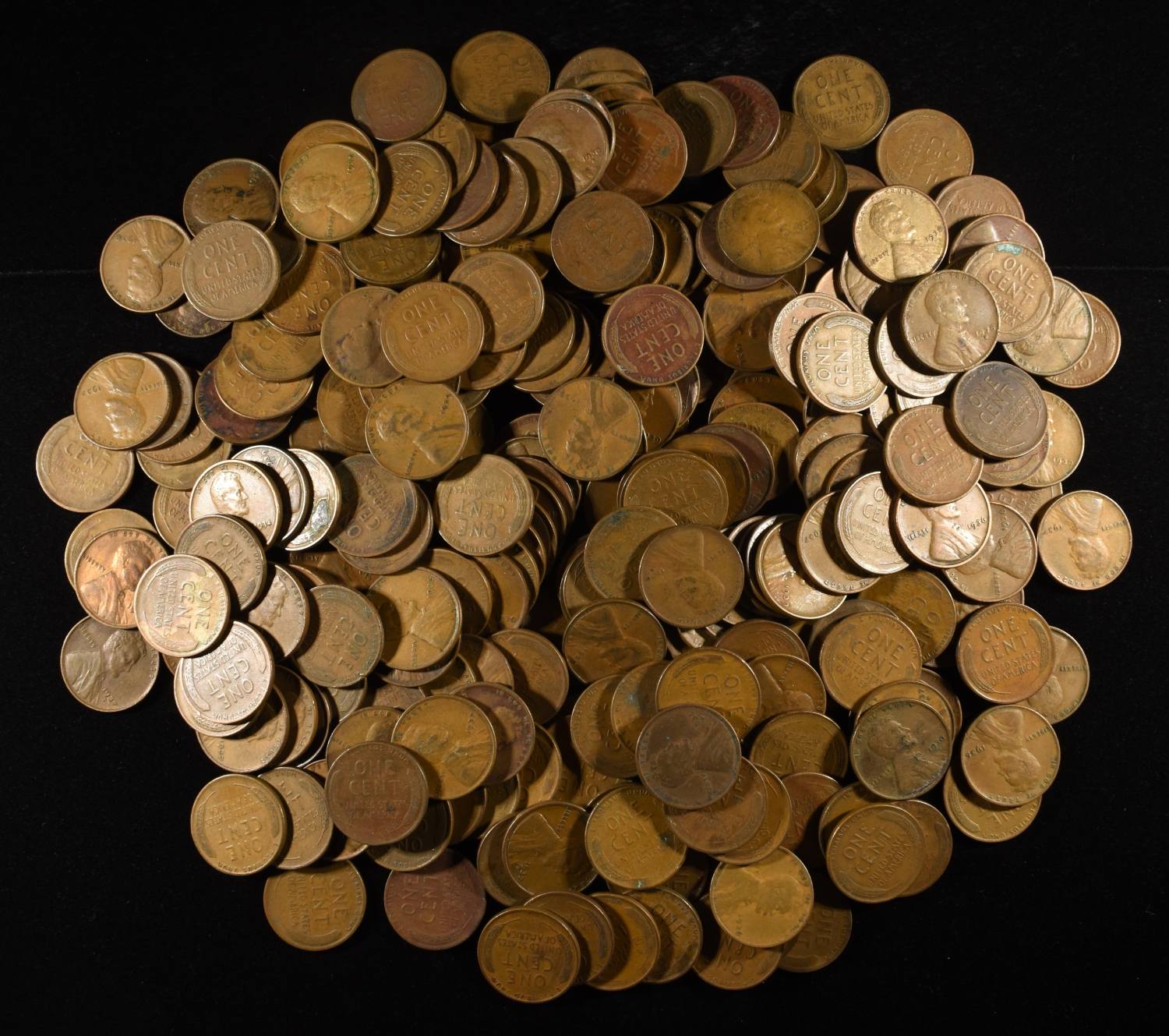 (250) WHEAT CENTS FROM THE 1930'S