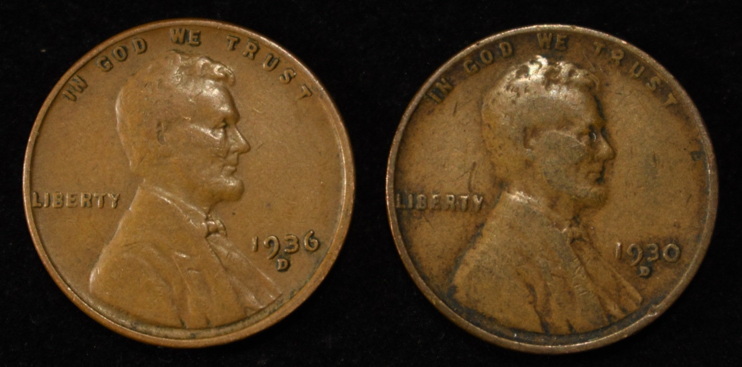 (250) WHEAT CENTS FROM THE 1930'S