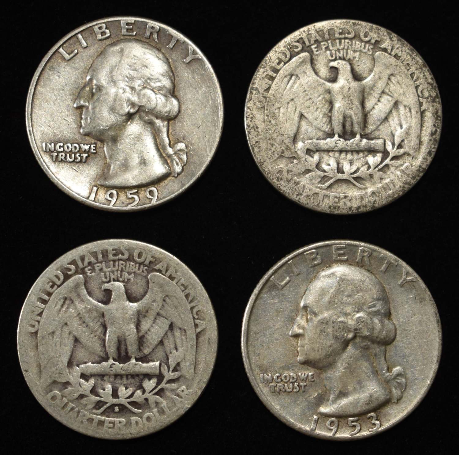 (20) 90% SILVER WASHINGTON QUARTERS