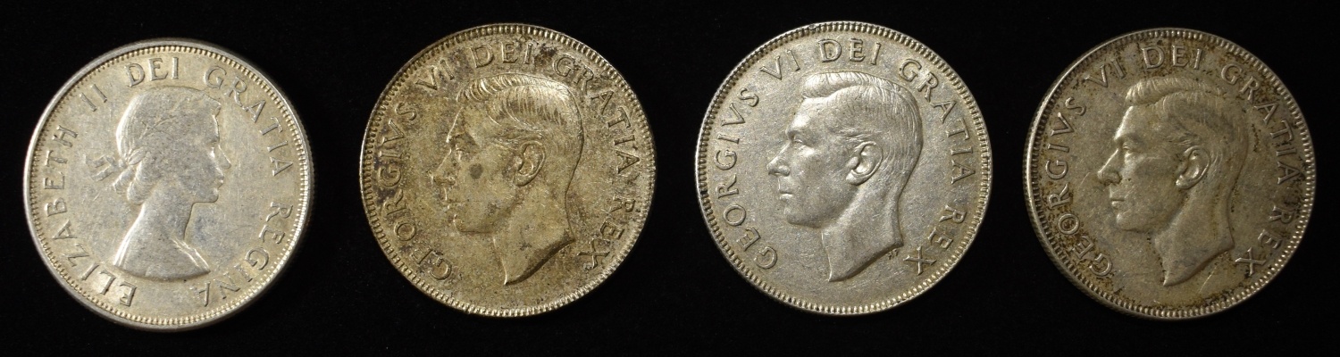 (4) 50C CANADIAN 92.5% SILVER