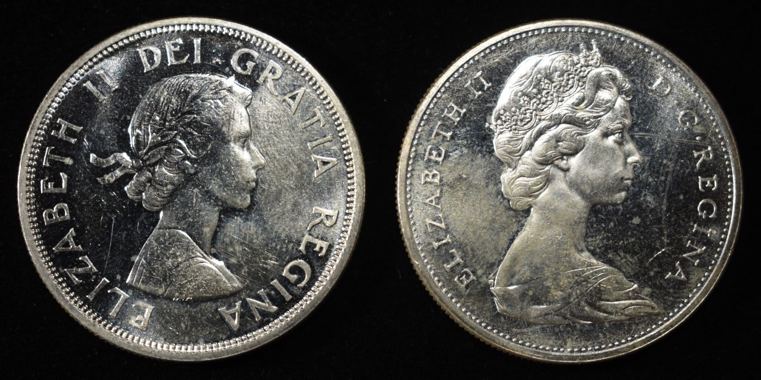 (2) 80% SILVER CANADIAN DOLLARS