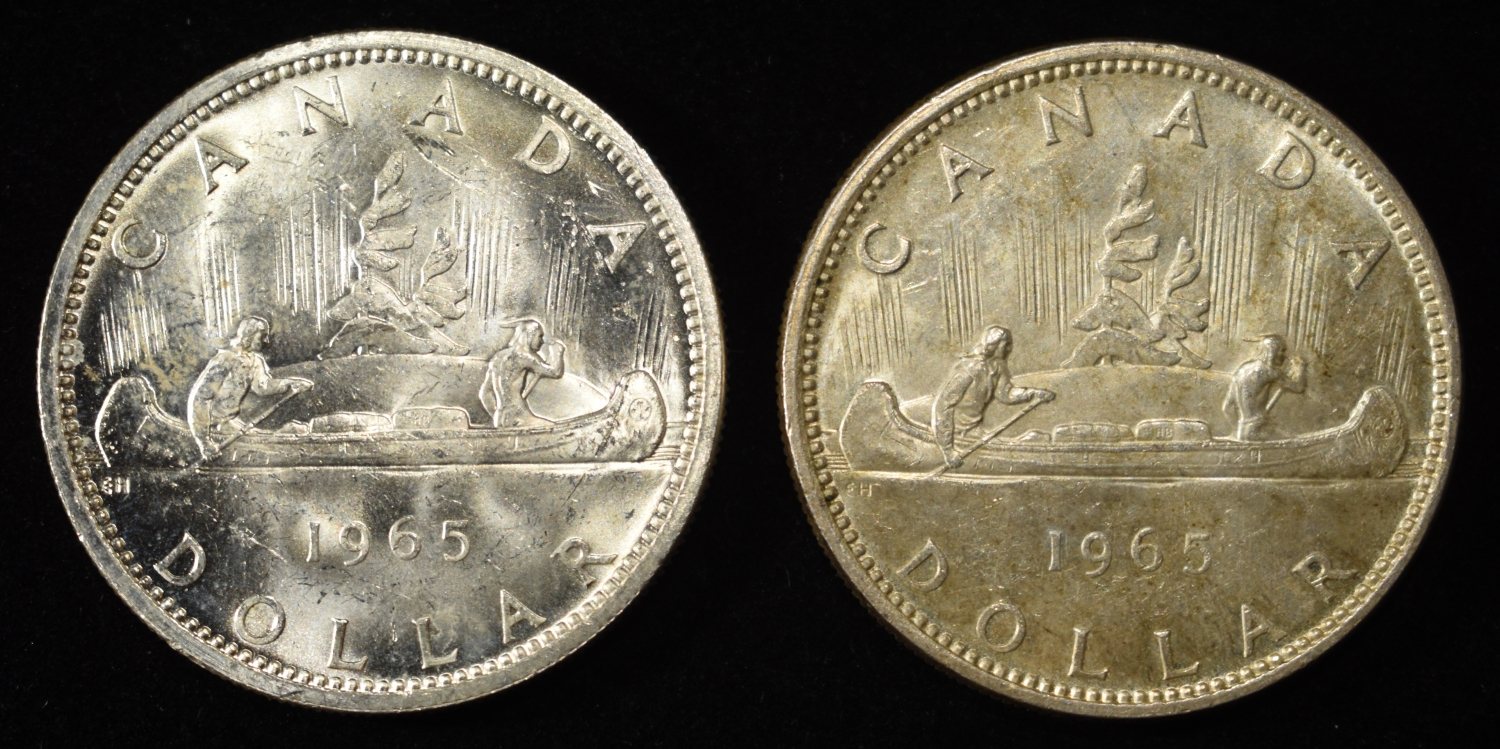 (2) $1 CANADIAN 80% SILVER