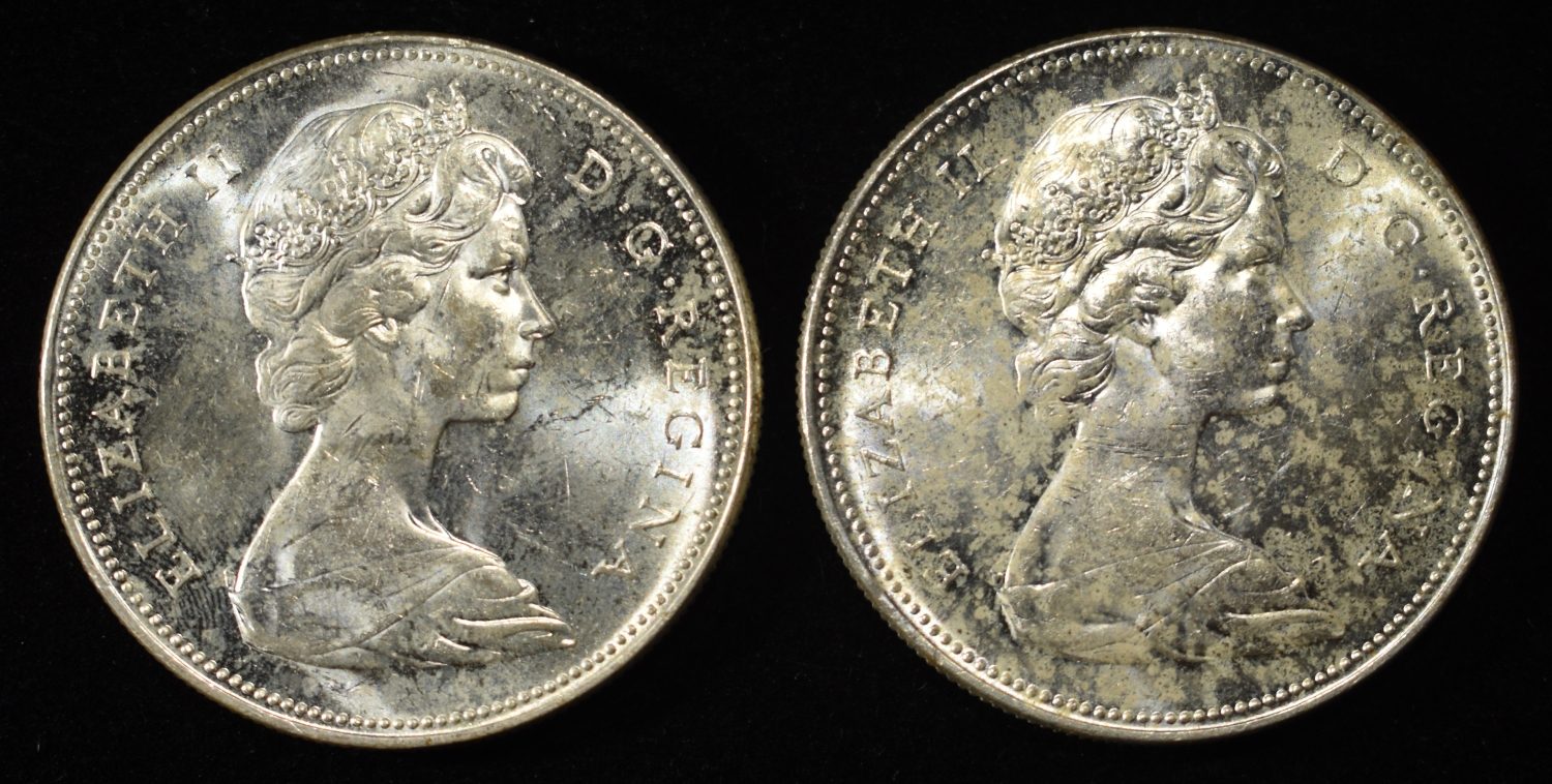 (2) 80% SILVER CANADIAN DOLLARS