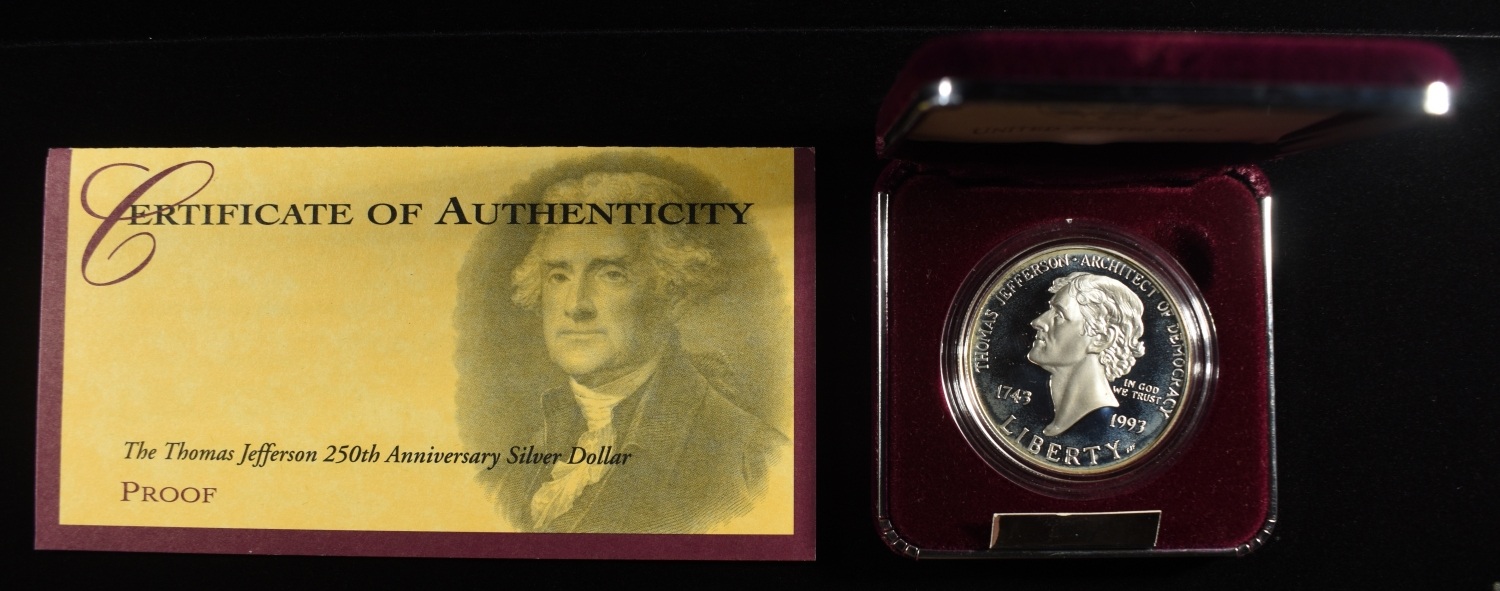 1993-S THOMAS JEFFERSON 250TH ANNIV COMMEMORATIVE