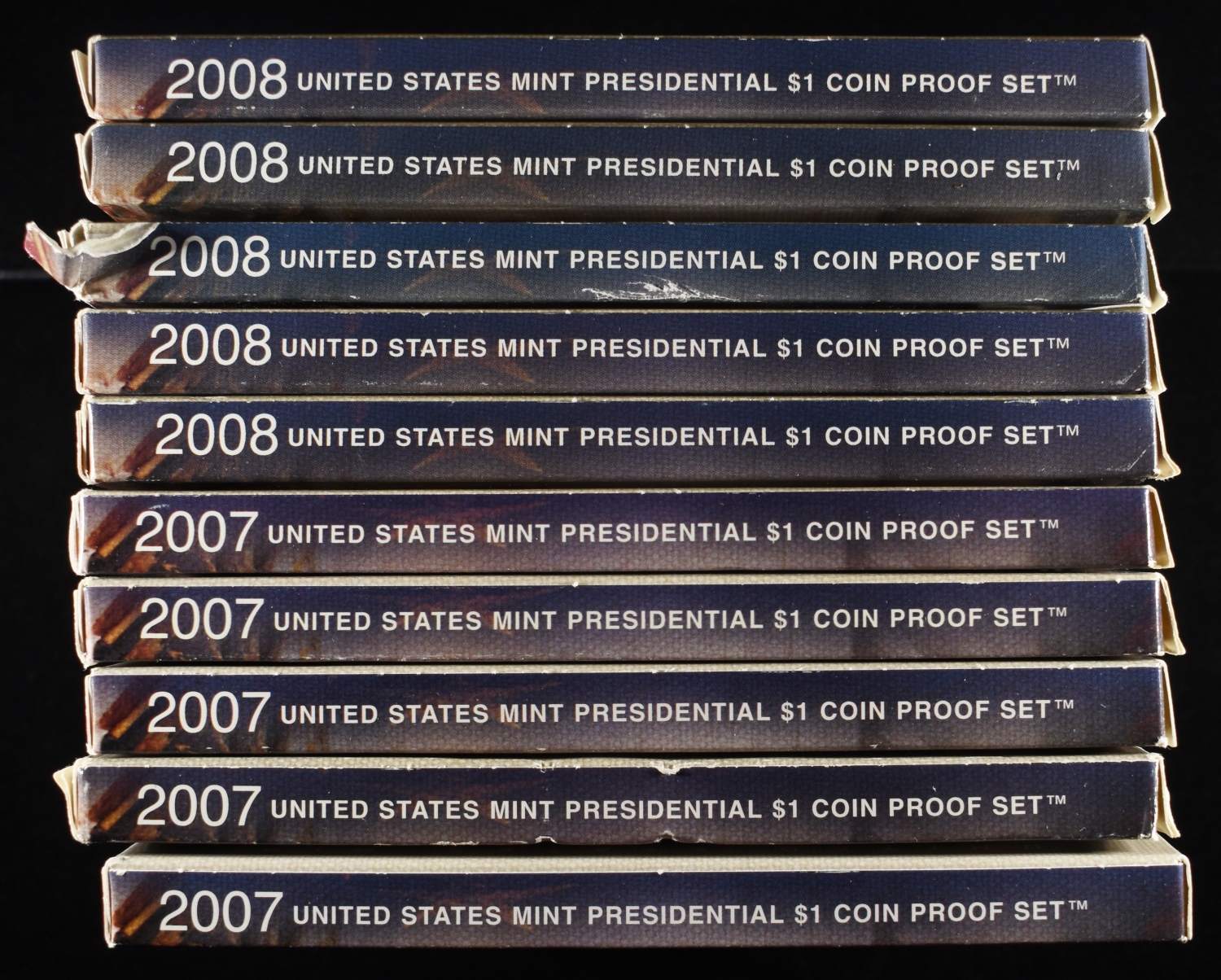 (5) 2007-2008 $1 PRESIDENTAL PROOF SETS