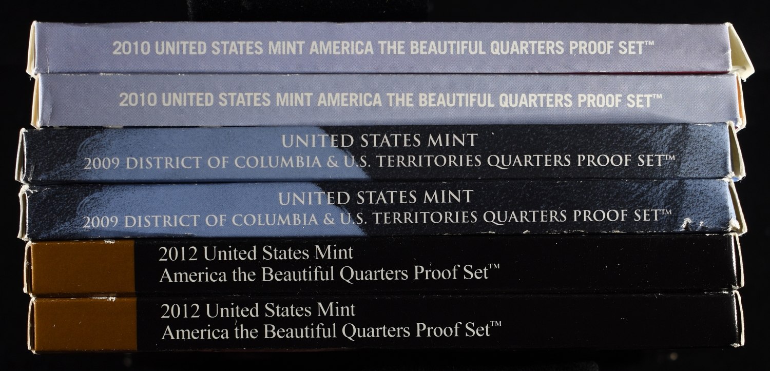 (2) 2009, (2) 2010 & (2) 2012 QUARTER PROOF SETS