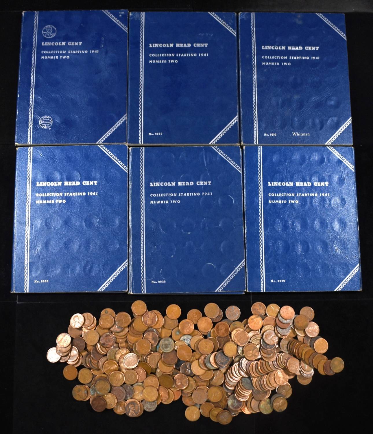 (398) WHEAT CENTS & (6) EMPTY LINCOLN COLLECTIONS