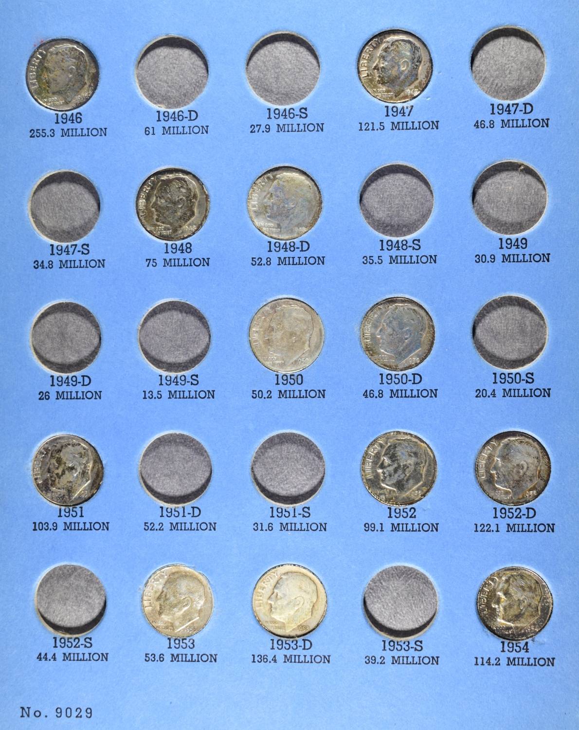 ROOSEVELT DIMES COLLECTION WHITMAN
