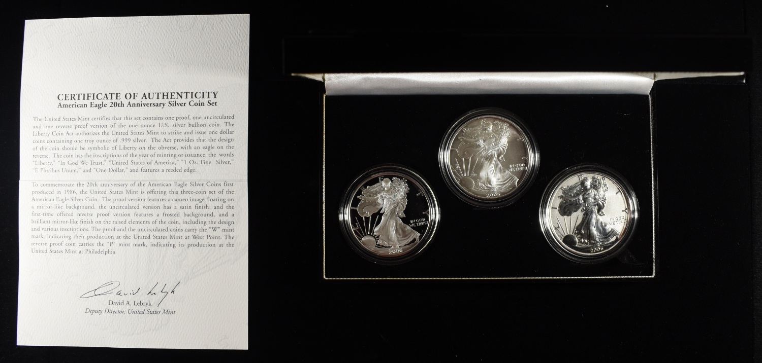 2006-W AMERICAN SILVER EAGLE 3-COIN SET