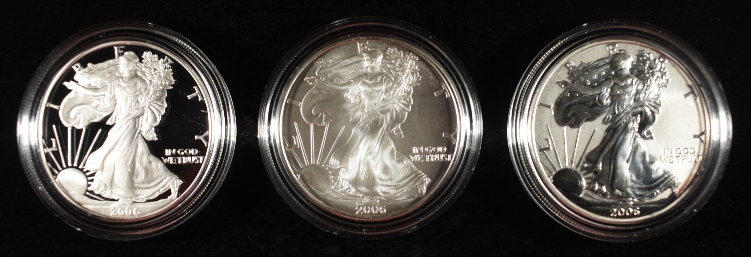 2006-W AMERICAN SILVER EAGLE 3-COIN SET