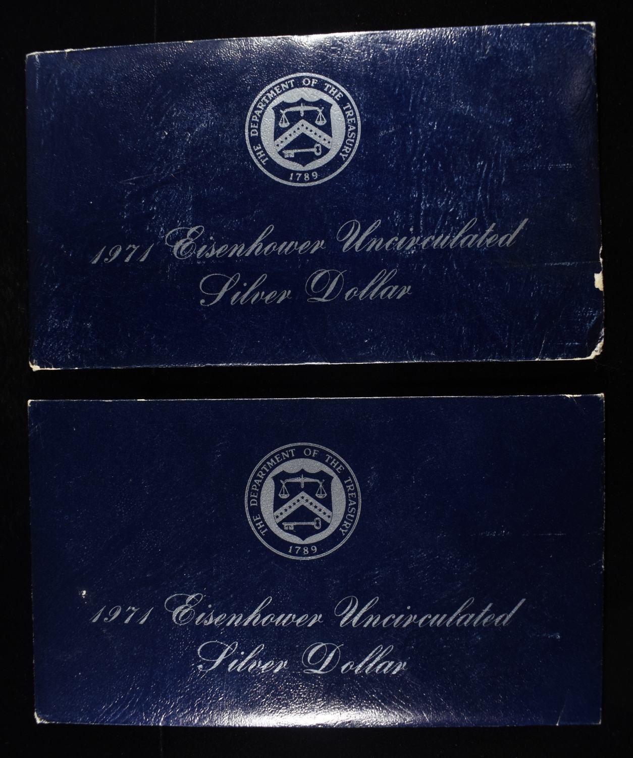 (2) 1971 EISENHOWER DOLLARS BLUE PACKAGING