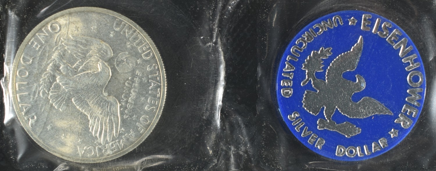 (2) 1971 EISENHOWER DOLLARS BLUE PACKAGING