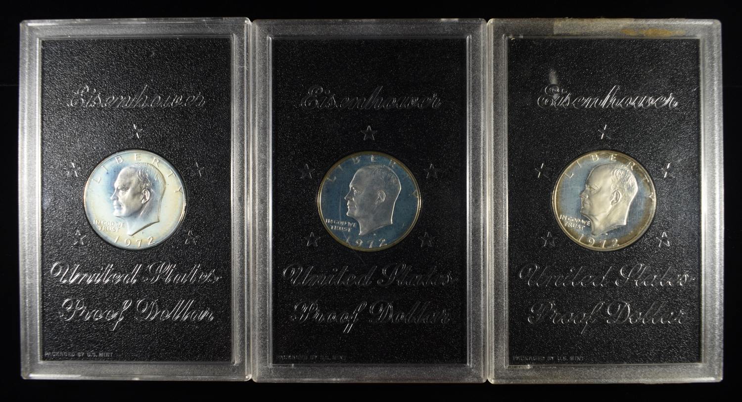 (3) 1972 EISENHOWER PROOF DOLLARS