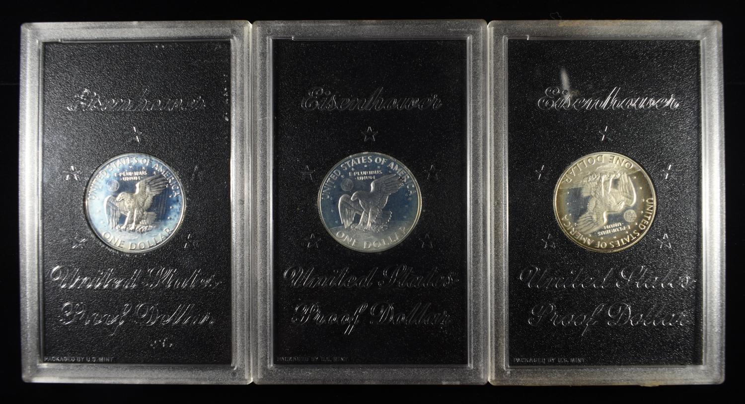 (3) 1972 EISENHOWER PROOF DOLLARS