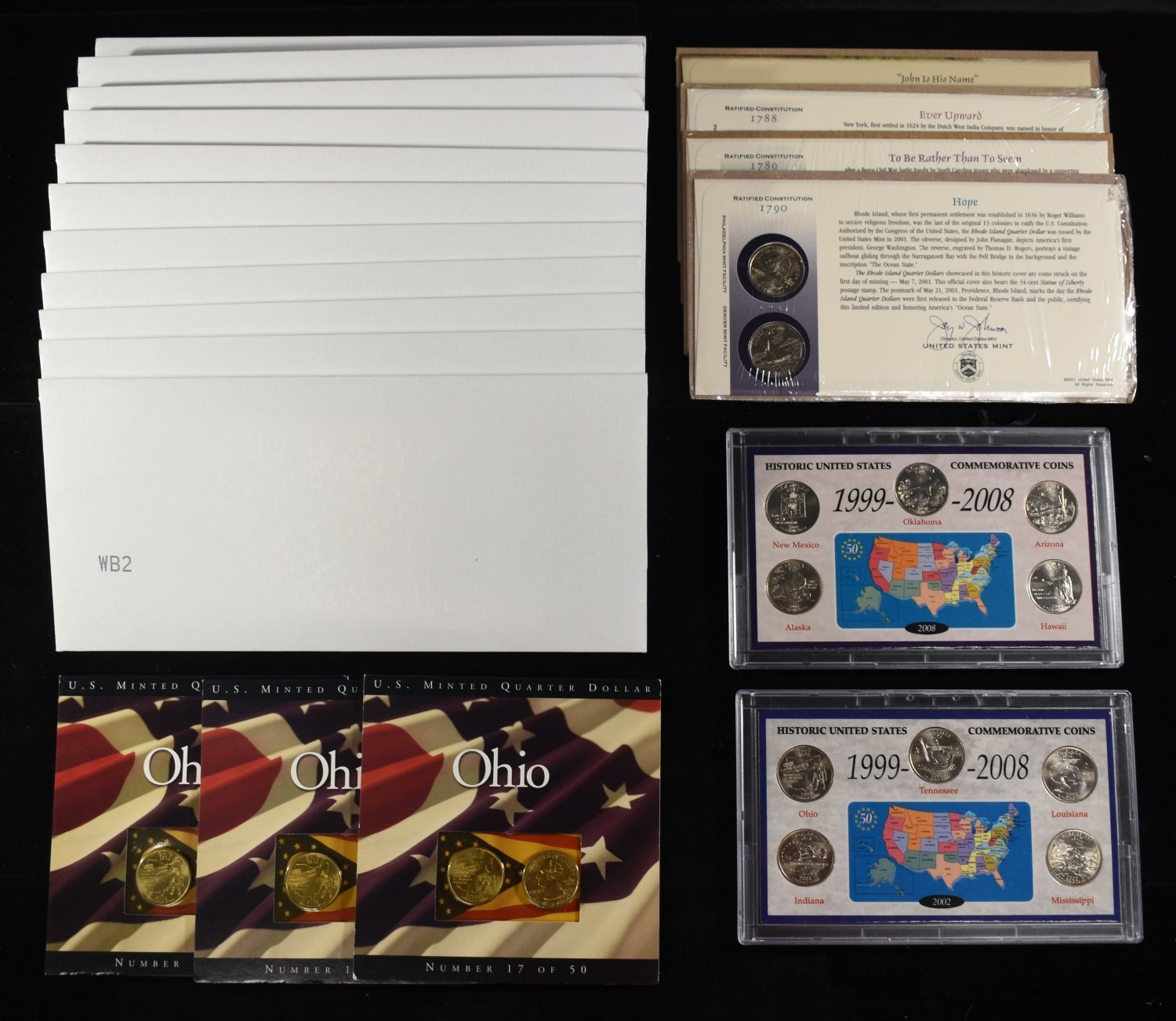 (20) WASHINGTON QUARTERS COIN SETS AND PLAQUES