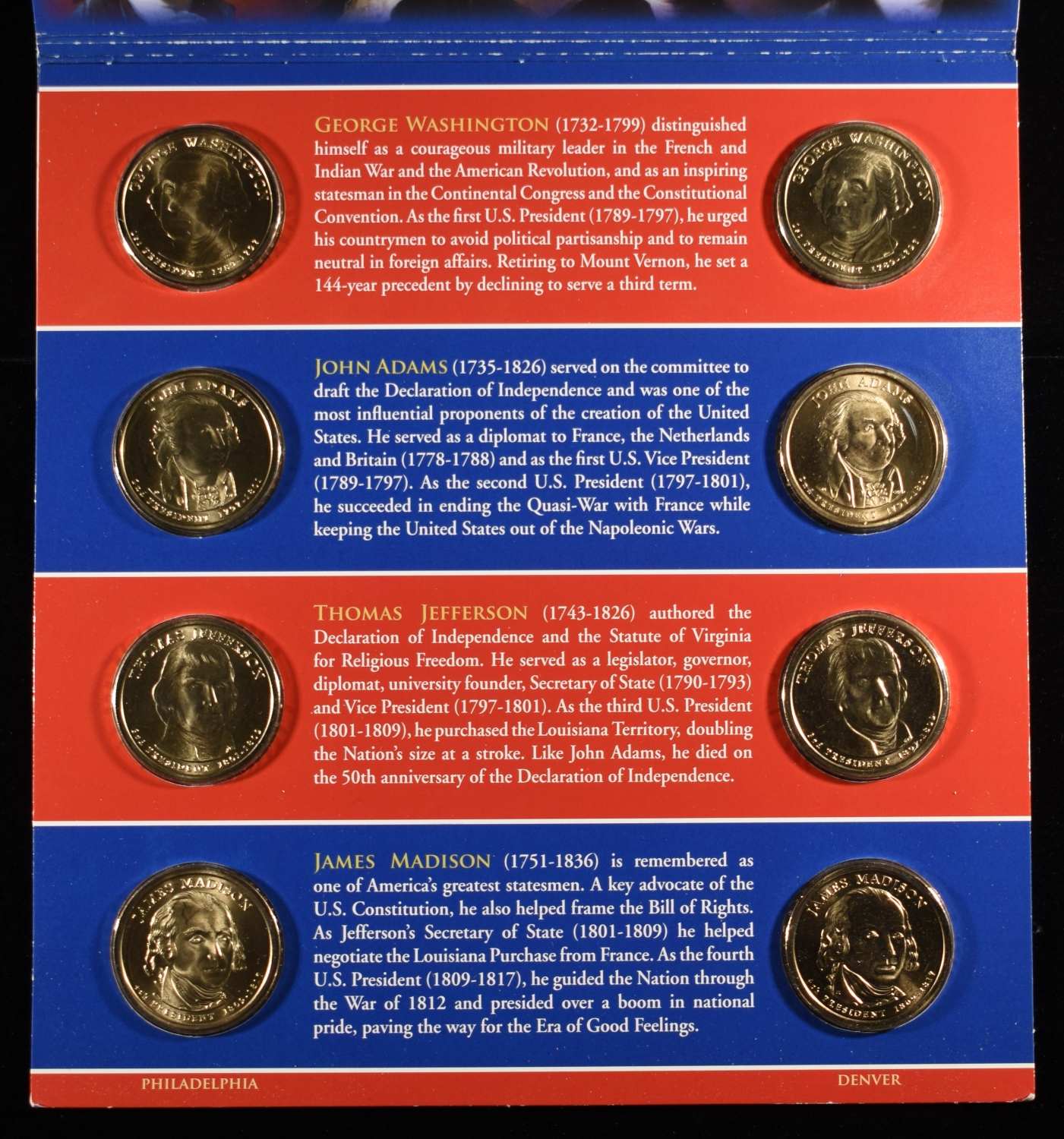 2007-09, 11 & 14 $1 PRESIDENTIAL U.C. SETS