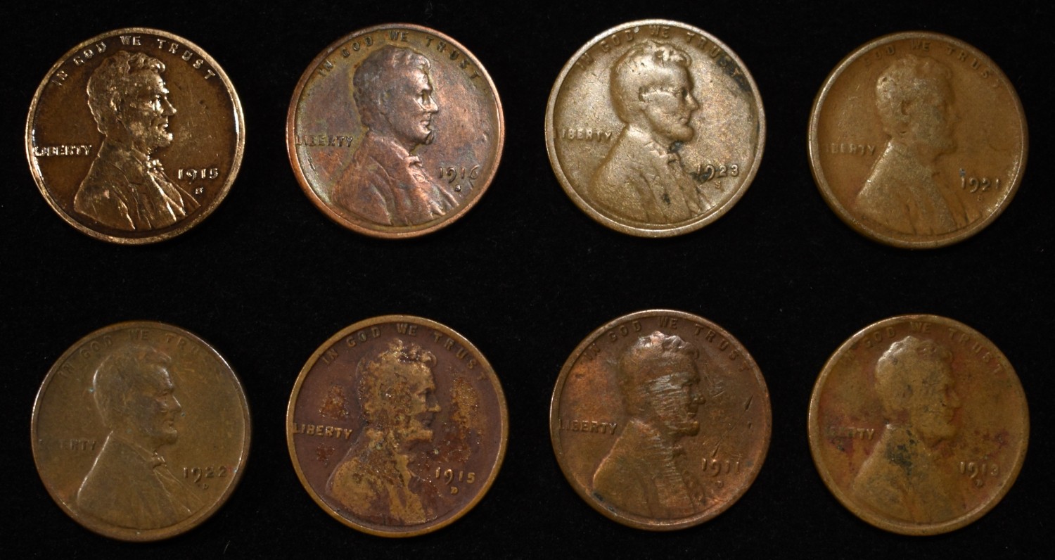 8 NICE EARLY SEMIKEY WHEAT CENTS