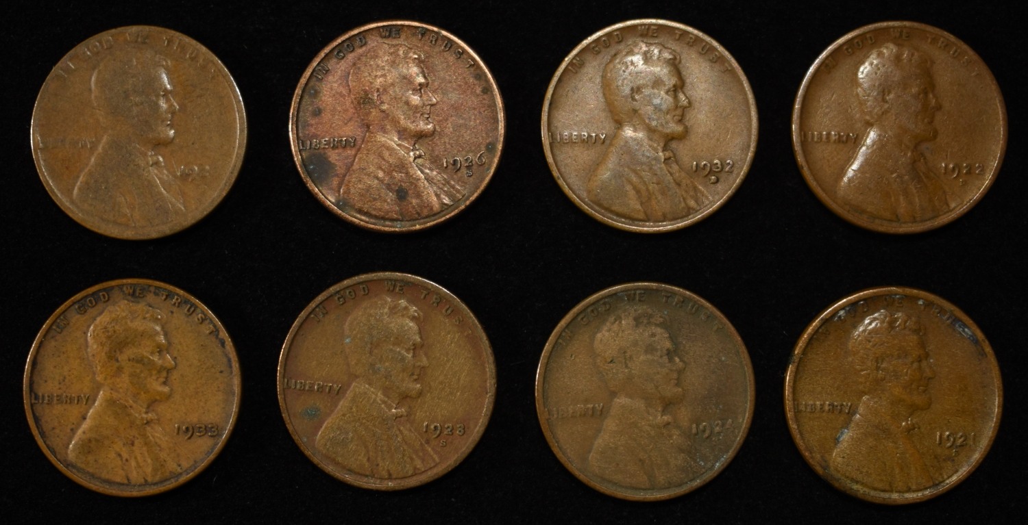 8 NICE EARLY SEMIKEY WHEAT CENTS