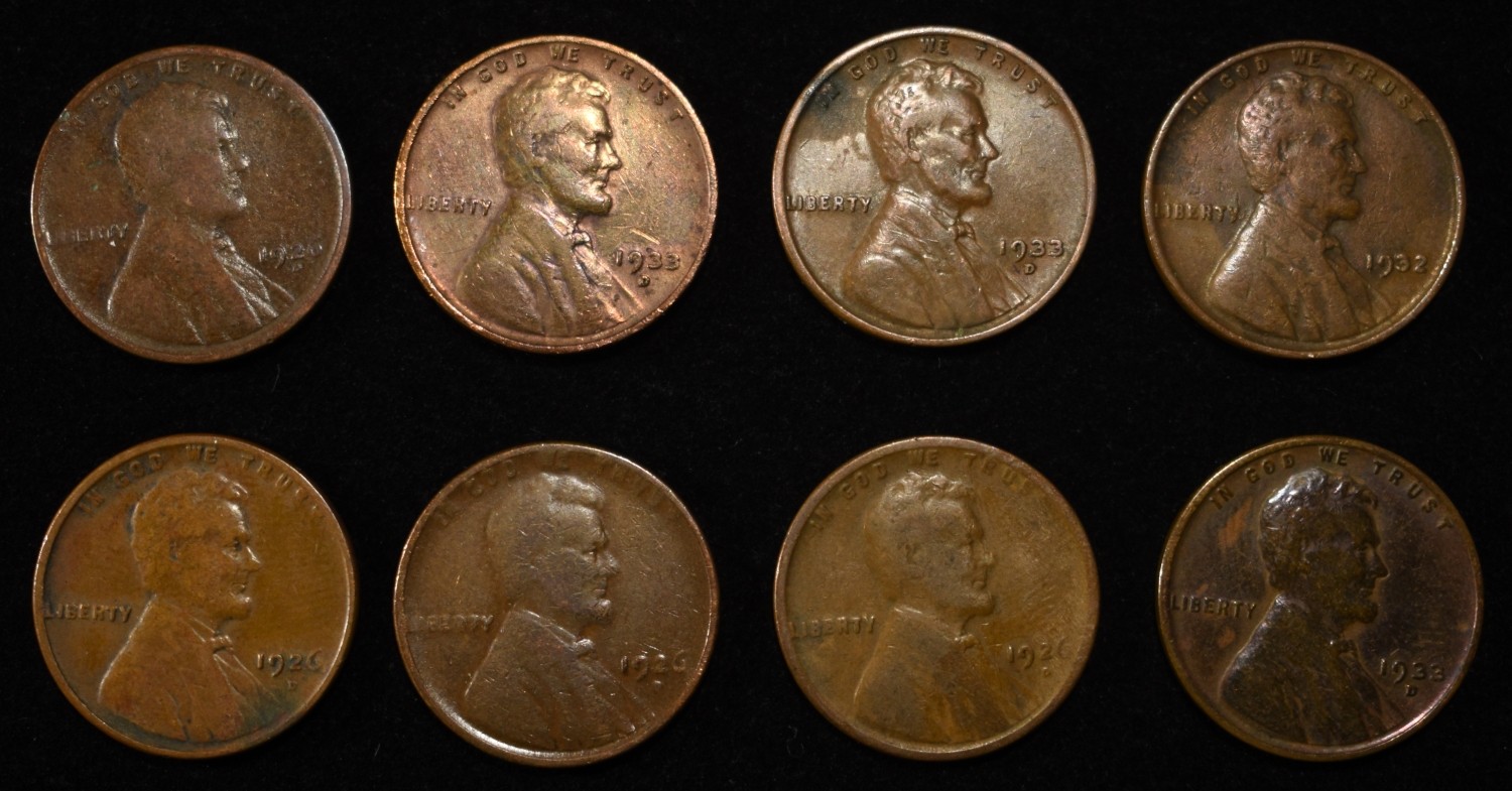 8 NICE EARLY SEMIKEY WHEAT CENTS