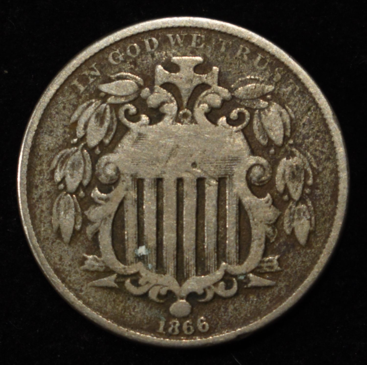 1866 SHIELD NICKEL VG