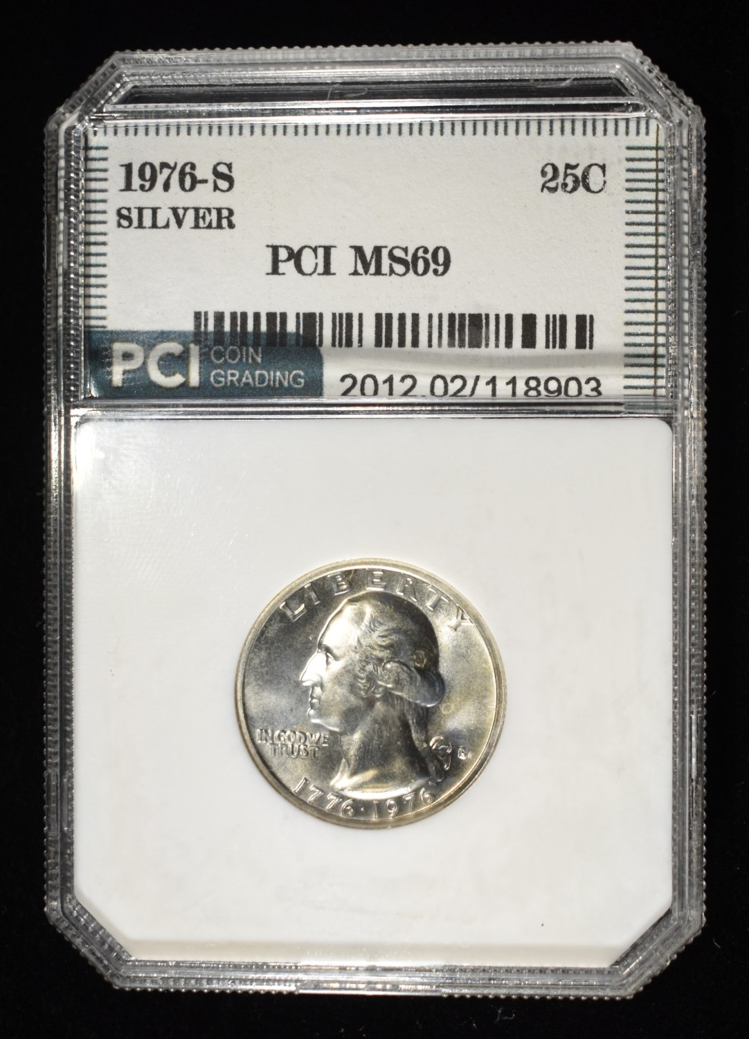 1976-S SILVER WASHINGTON 25C PCI SUPERB GEM+ BU