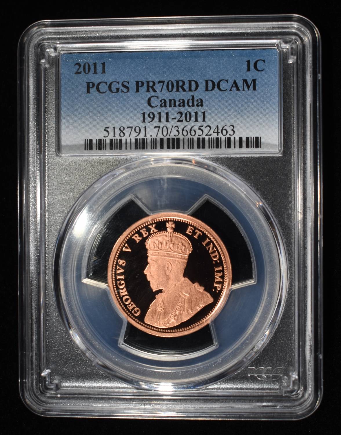 2011 CANADA 1C PCGS PR70RD DCAM