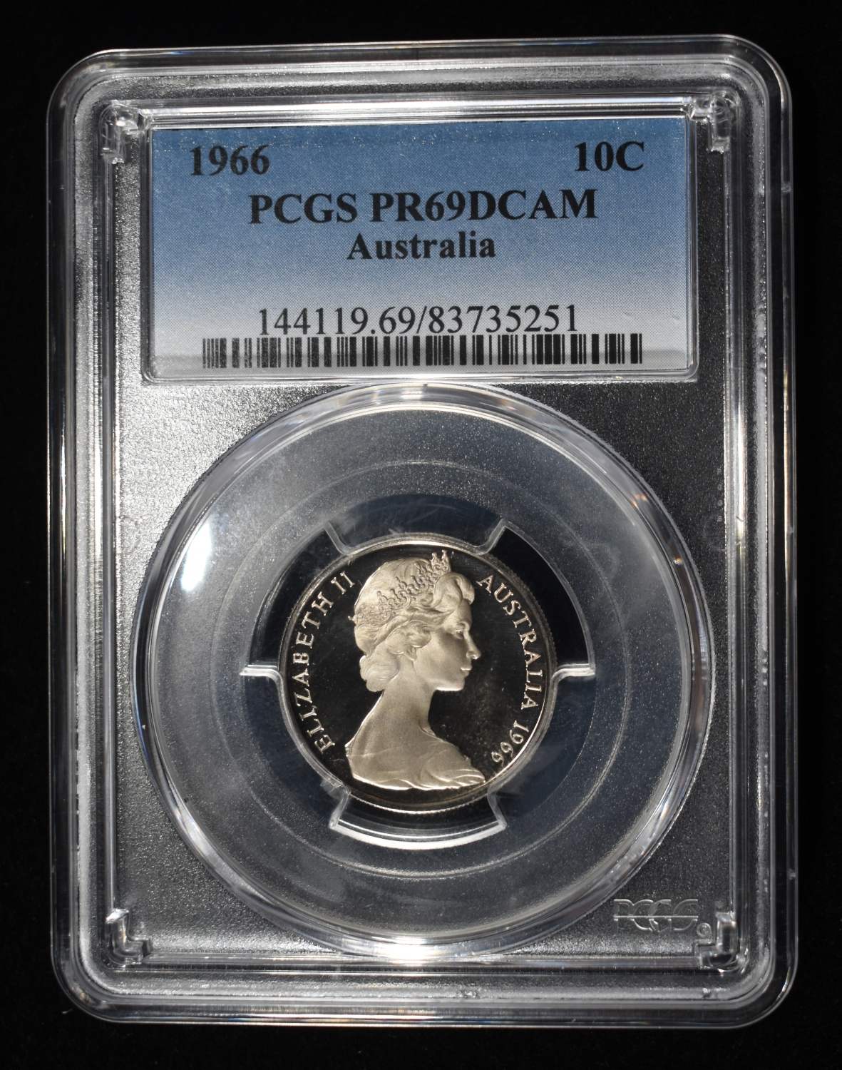 1966 AUSTRALIA 10C PCGS PR69 DCAM