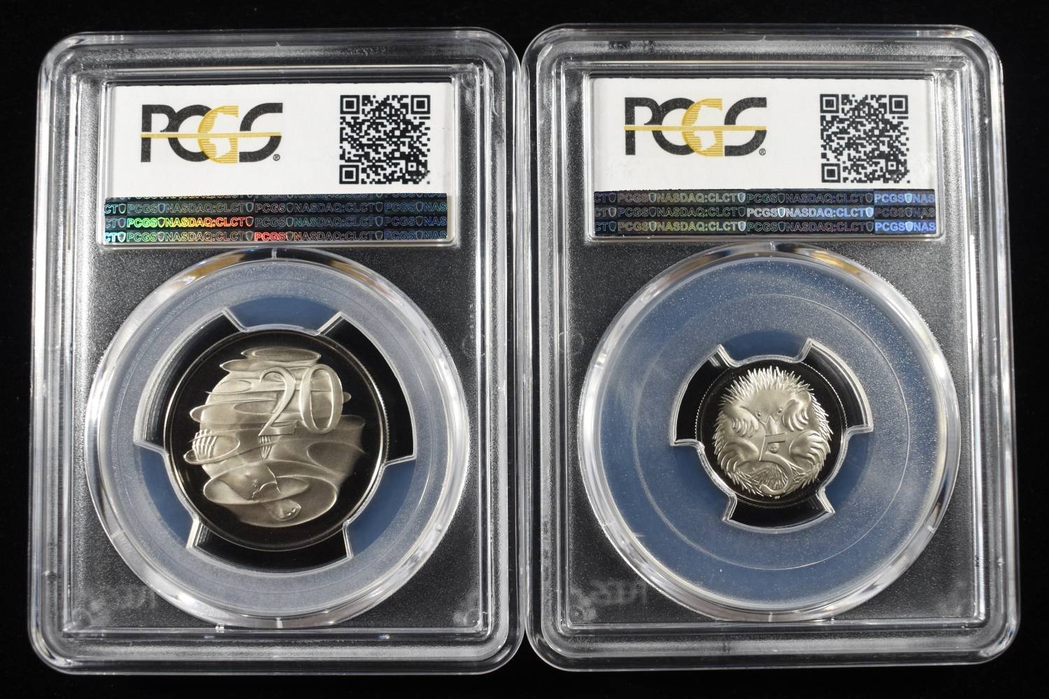 1966 20C & 5C AUSTRALIA PCGS PR68-67DCAM