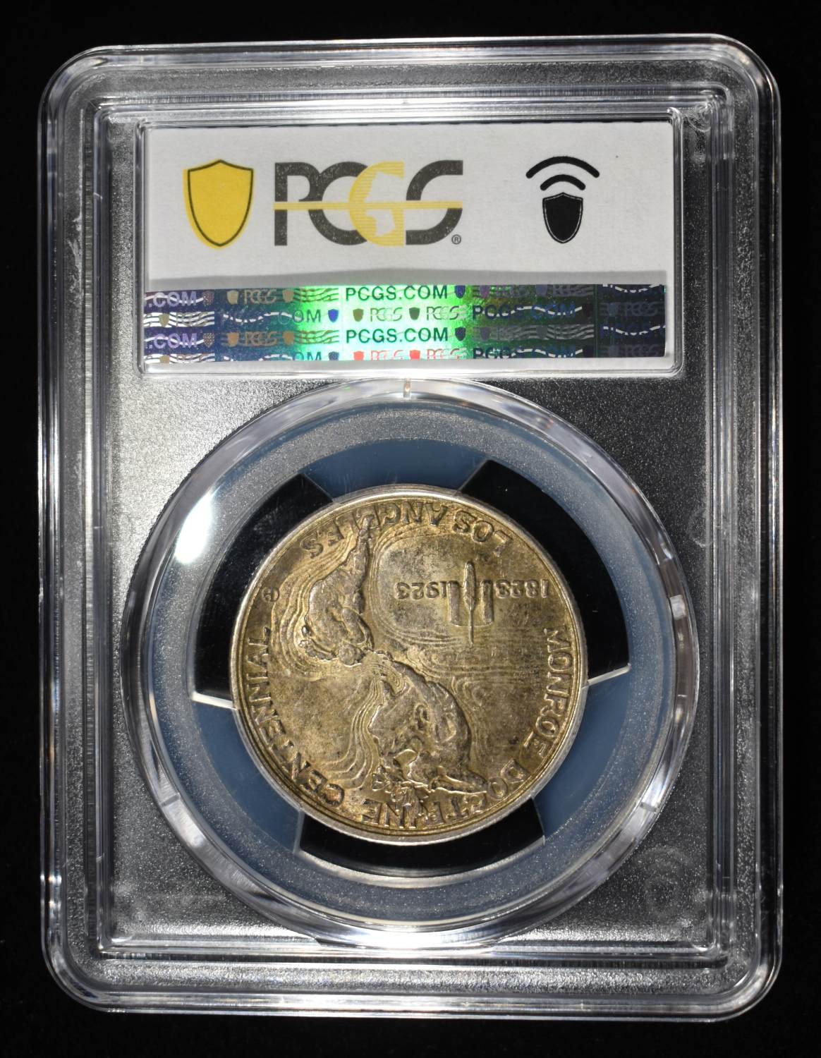 1923-S 50C COMMEM MONROE PCGS AU58