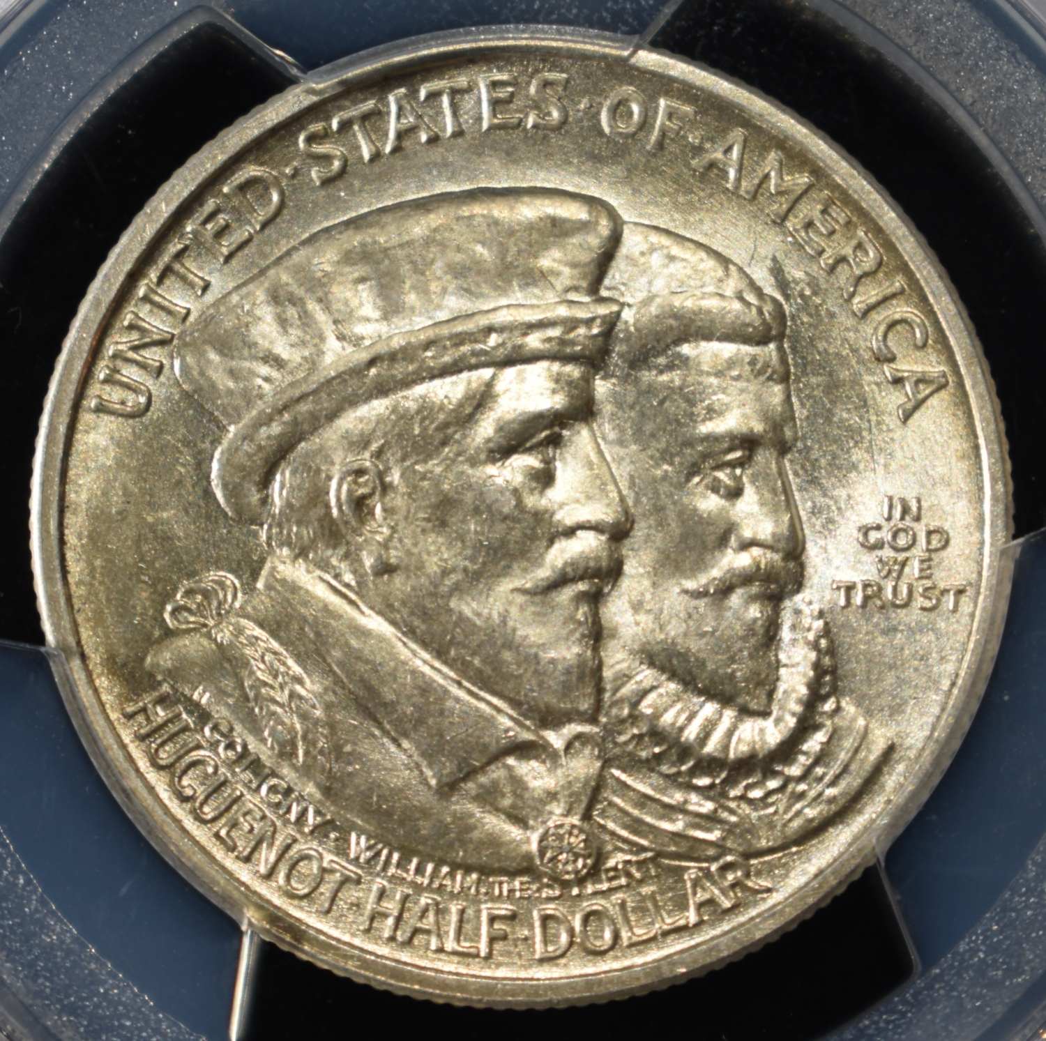 1924 50C COMMEM HUGUENOT PCGS MS64