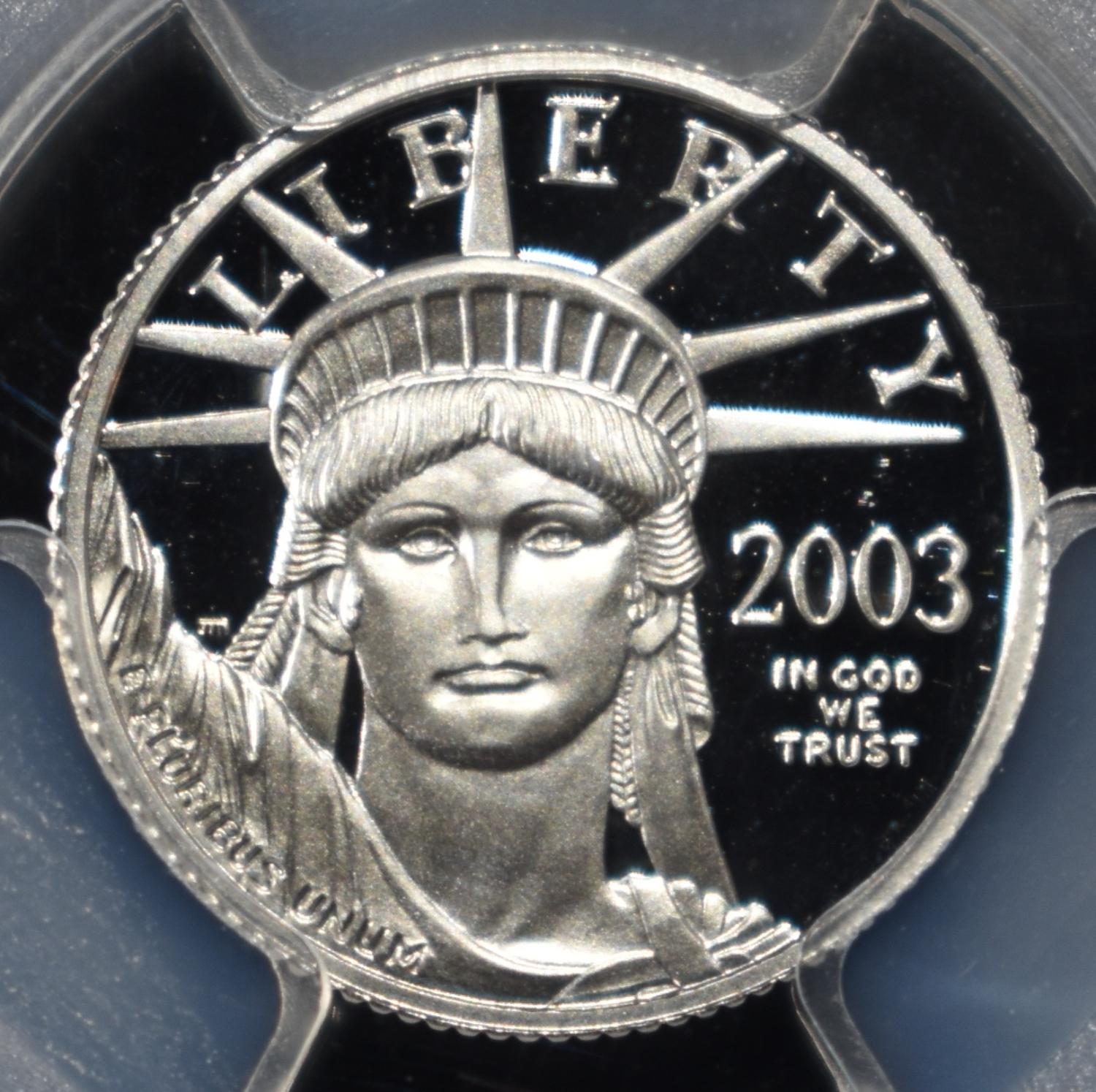 2003-W $10 STATUE OF LIBERTY PCGS PR69 DCAM