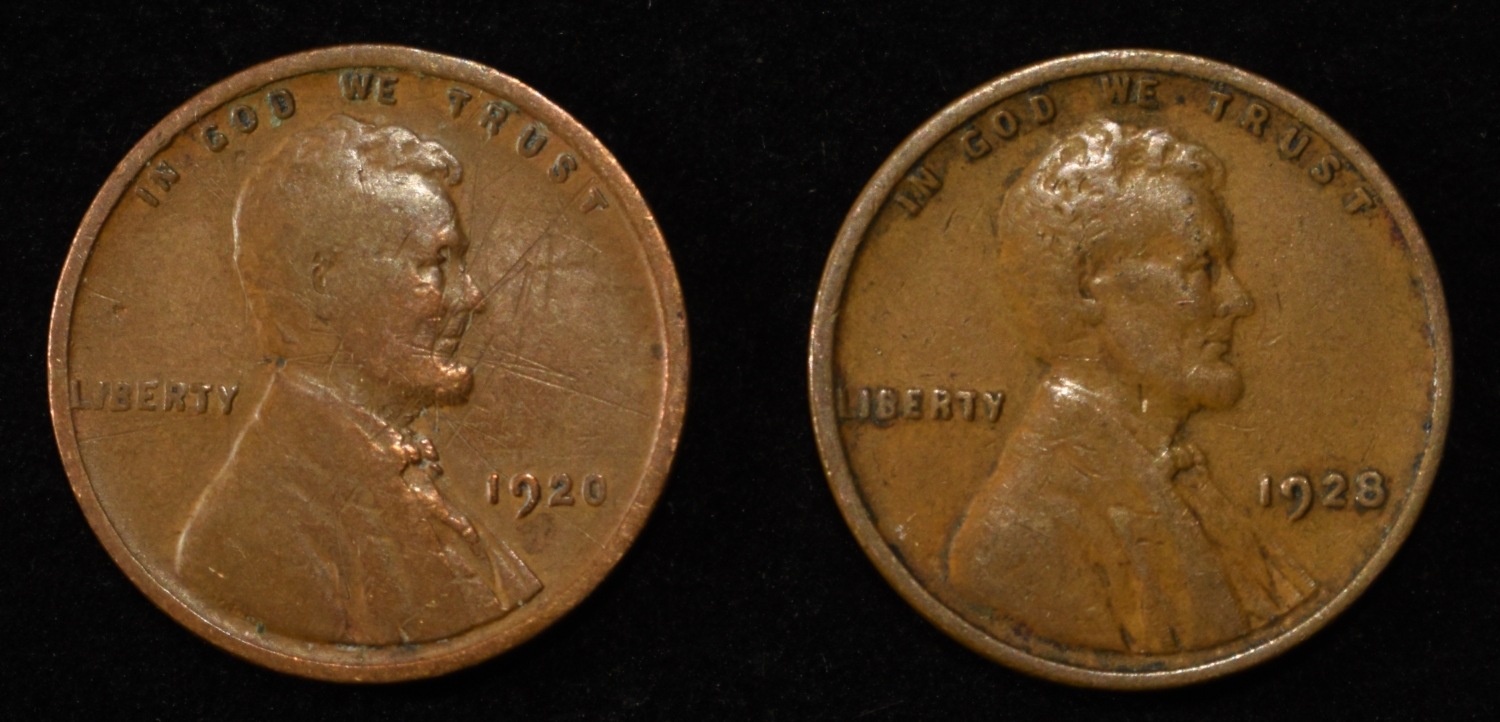 (91) WHEAT CENTS FROM THE 20'S