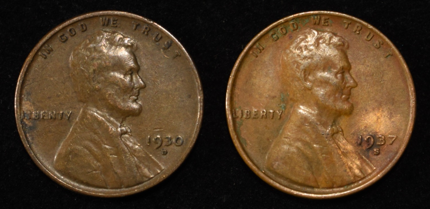 (250) WHEAT CENTS FROM THE 1930'S