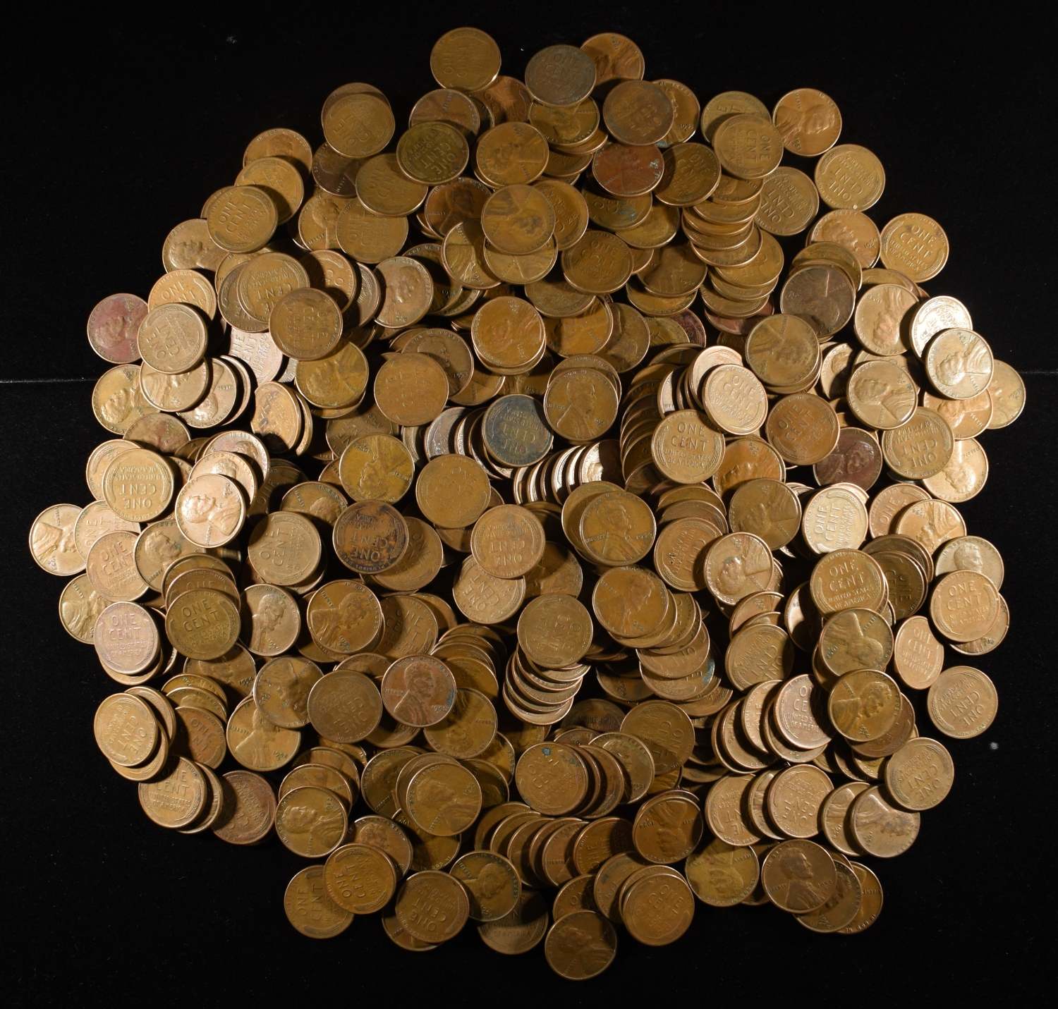 (497) 50'S 'S' WHEAT CENTS
