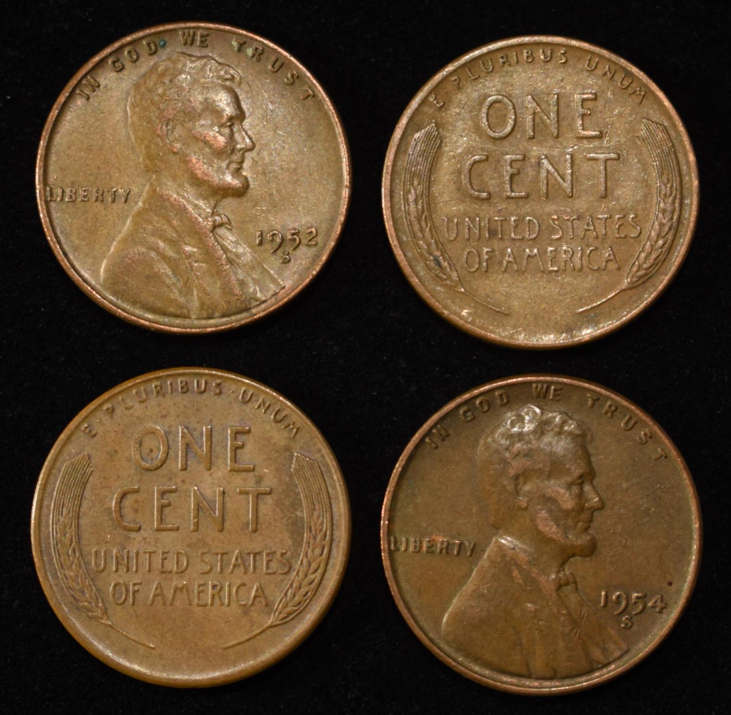 (497) 50'S 'S' WHEAT CENTS