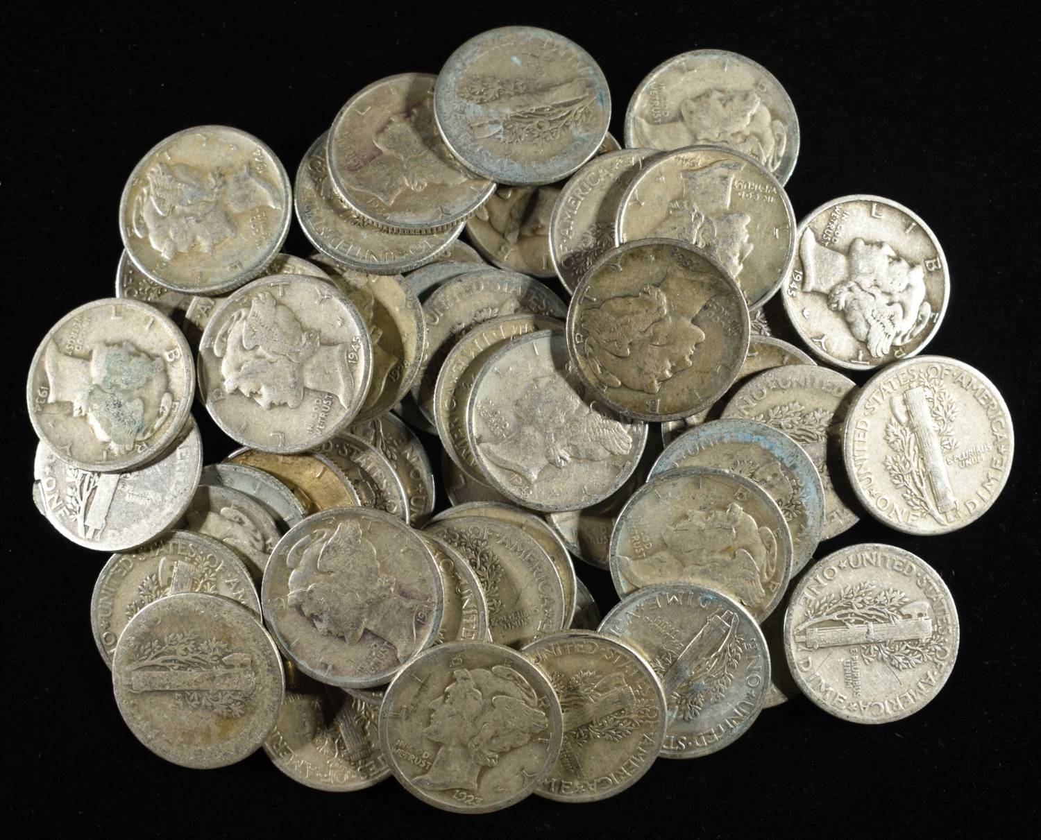 (50) MERCURY DIMES