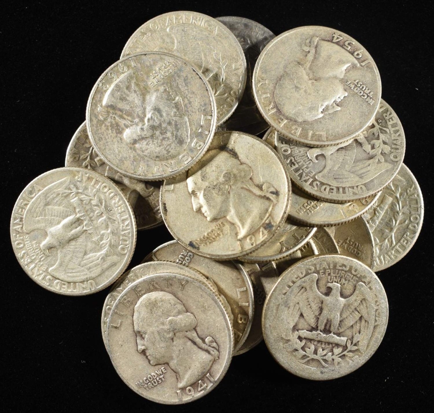 (20) 90% SILVER WASHINGTON QUARTERS
