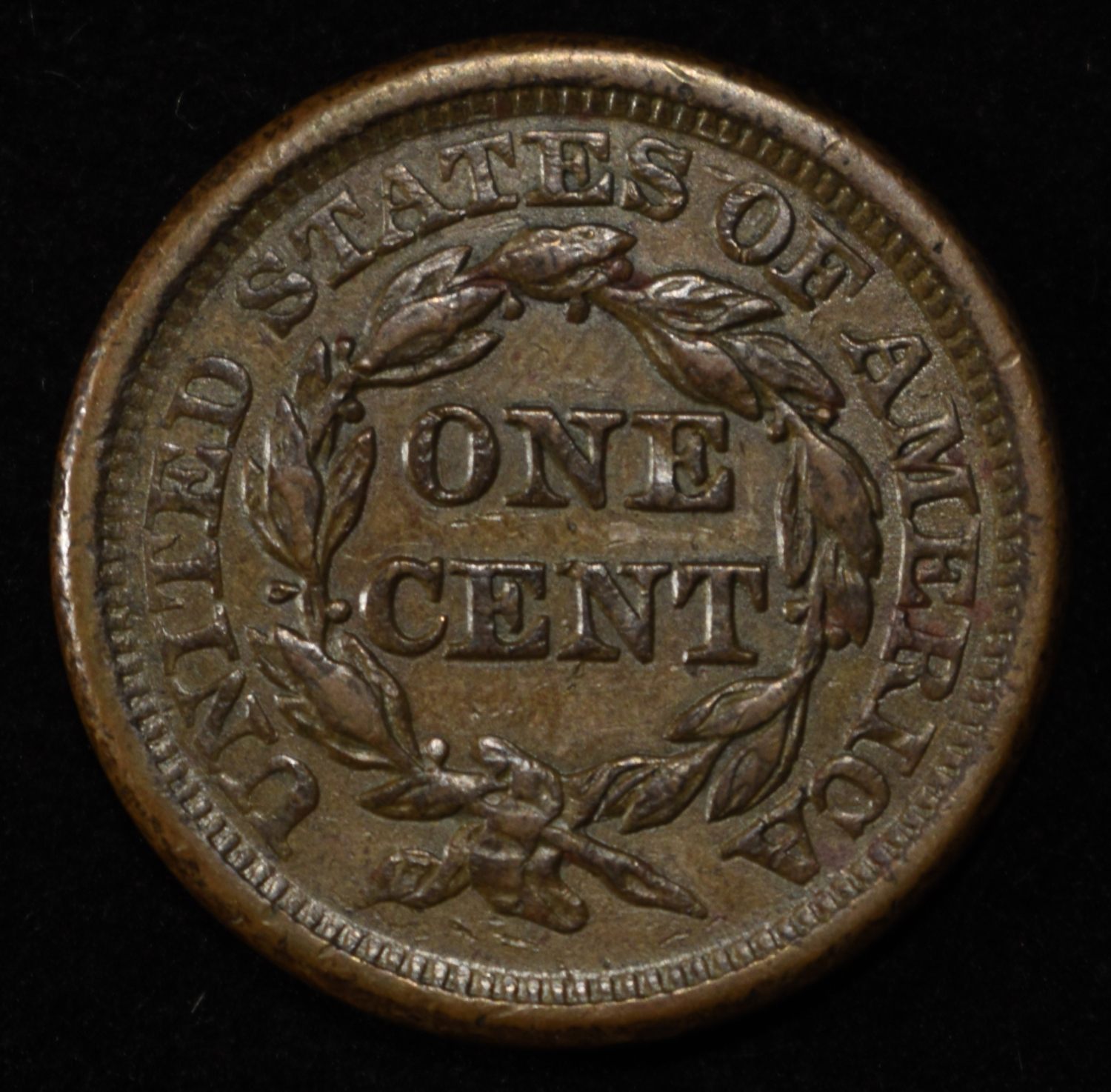 1856 SLANTED 5 LARGE CENT AU