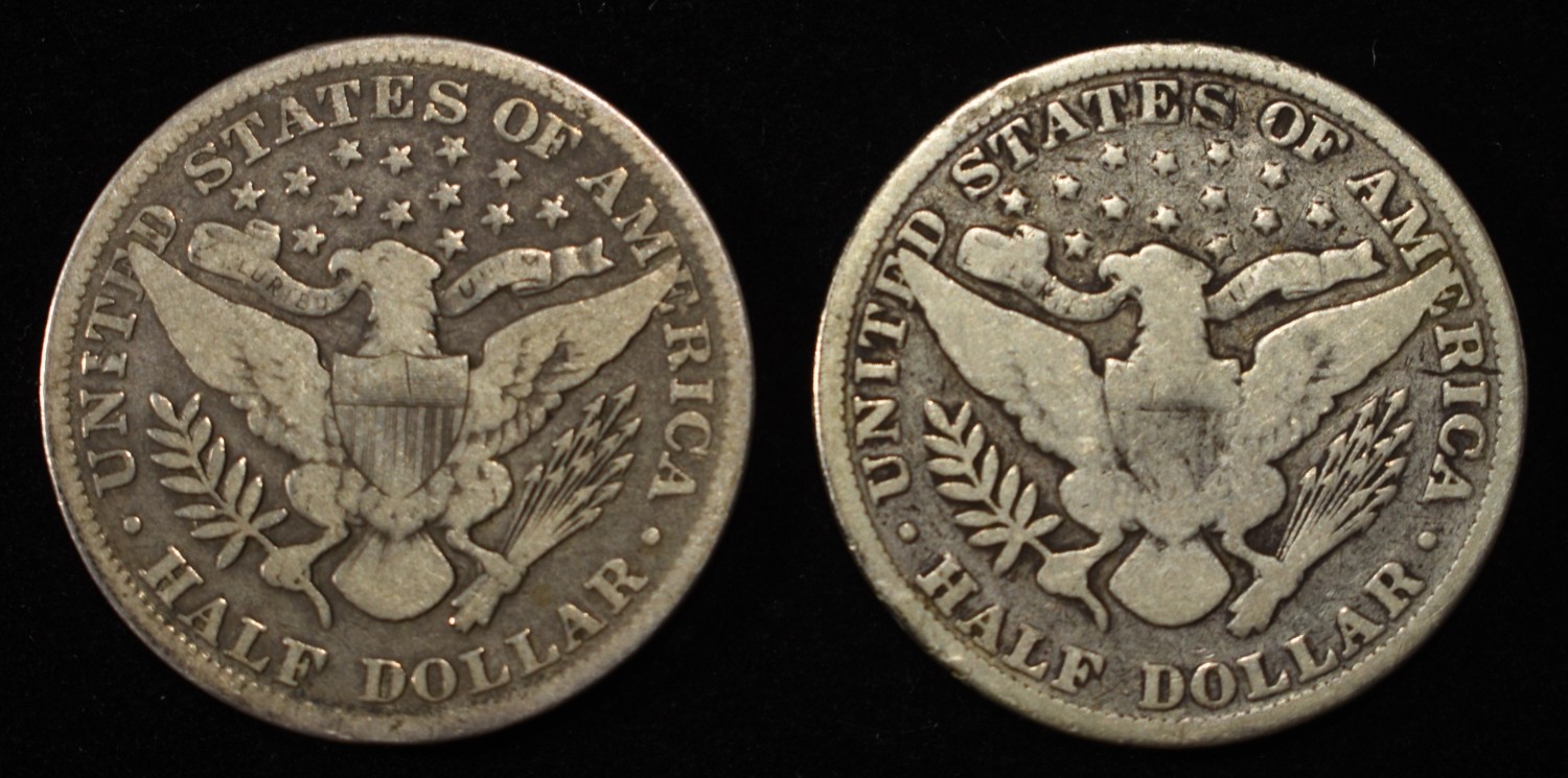 1895 & 1896 BARBER HALF DOLLARS GOOD