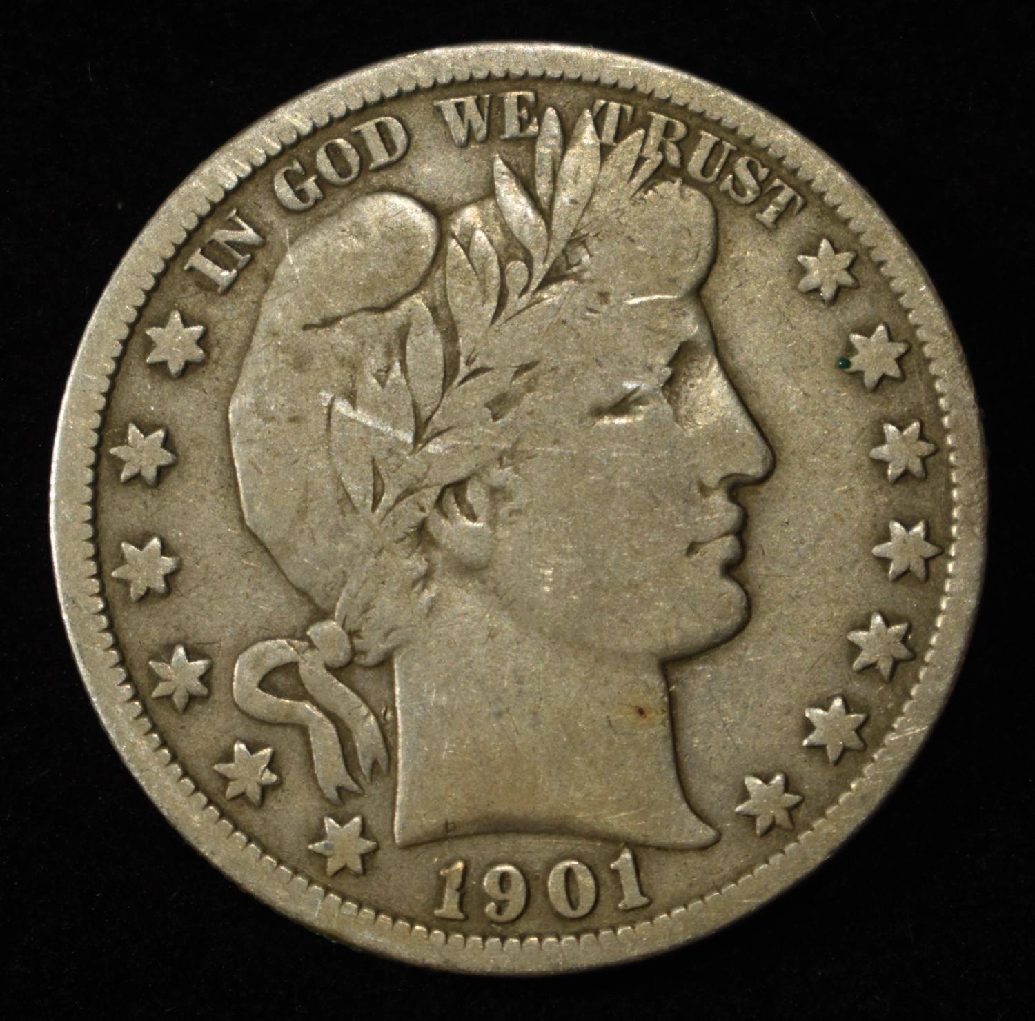 1901-S BARBER HALF DOLLAR VG/F