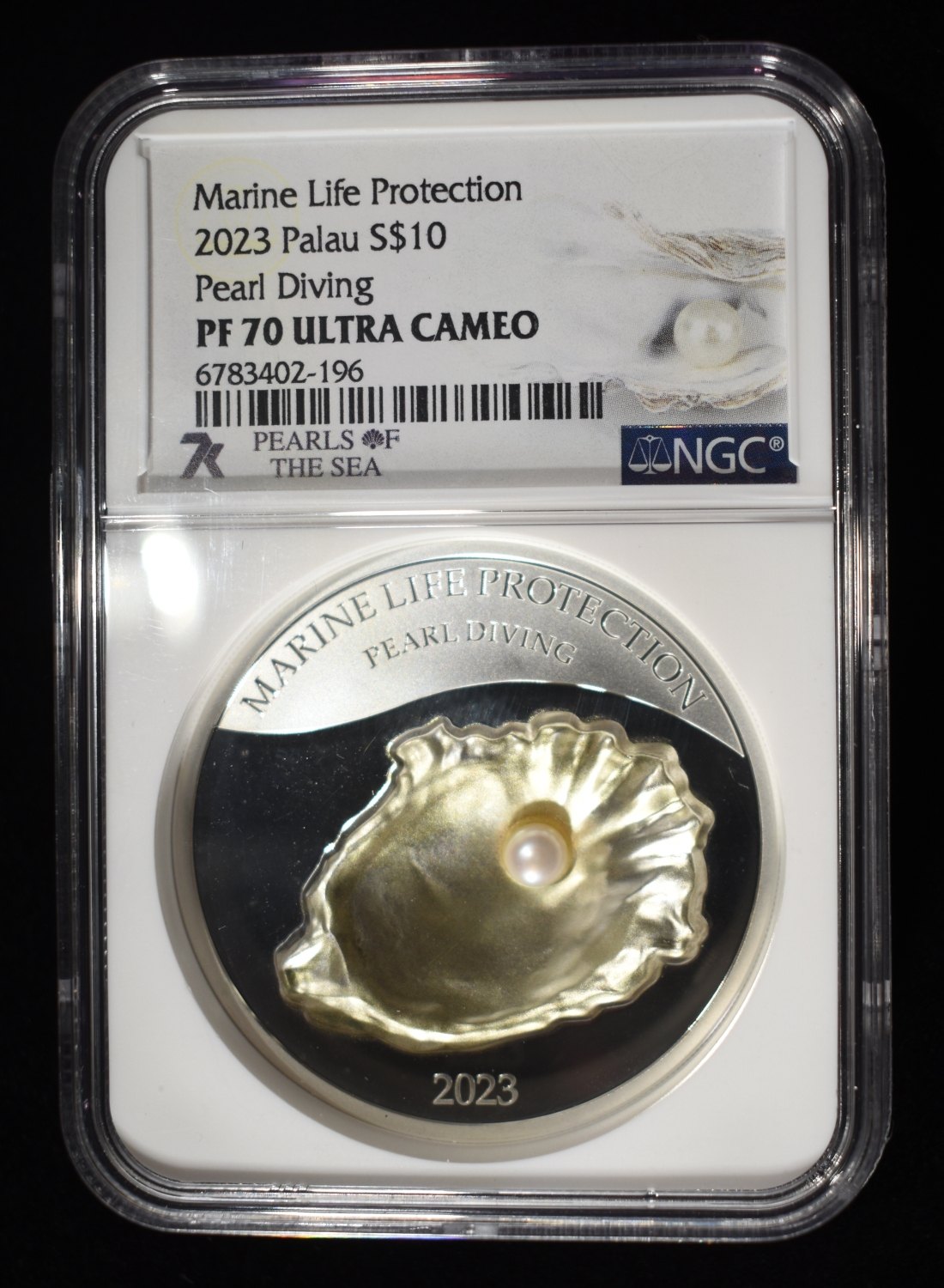 2023 PALAU SILVER MARINE LIFE PEARL NGC PF70 UCAM