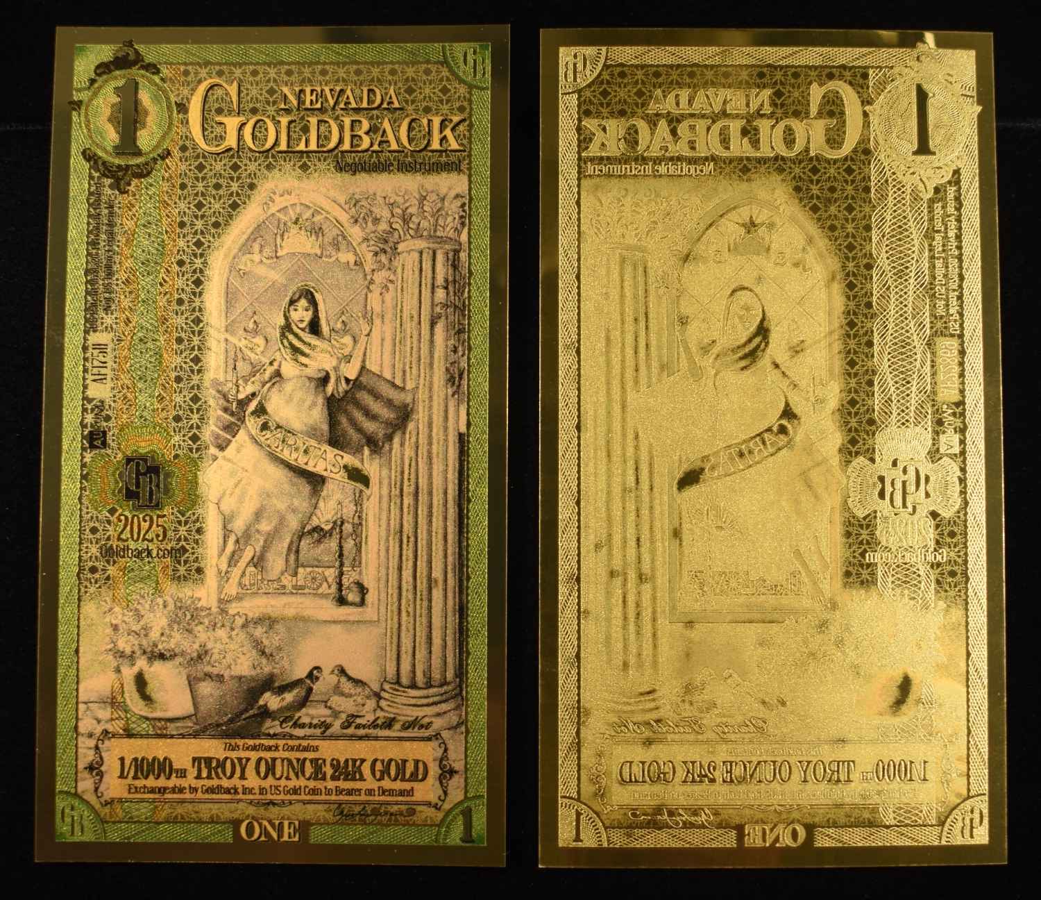 (7) $1 GOLDBACKS 1/1000TH TROY OZ 24K GOLD