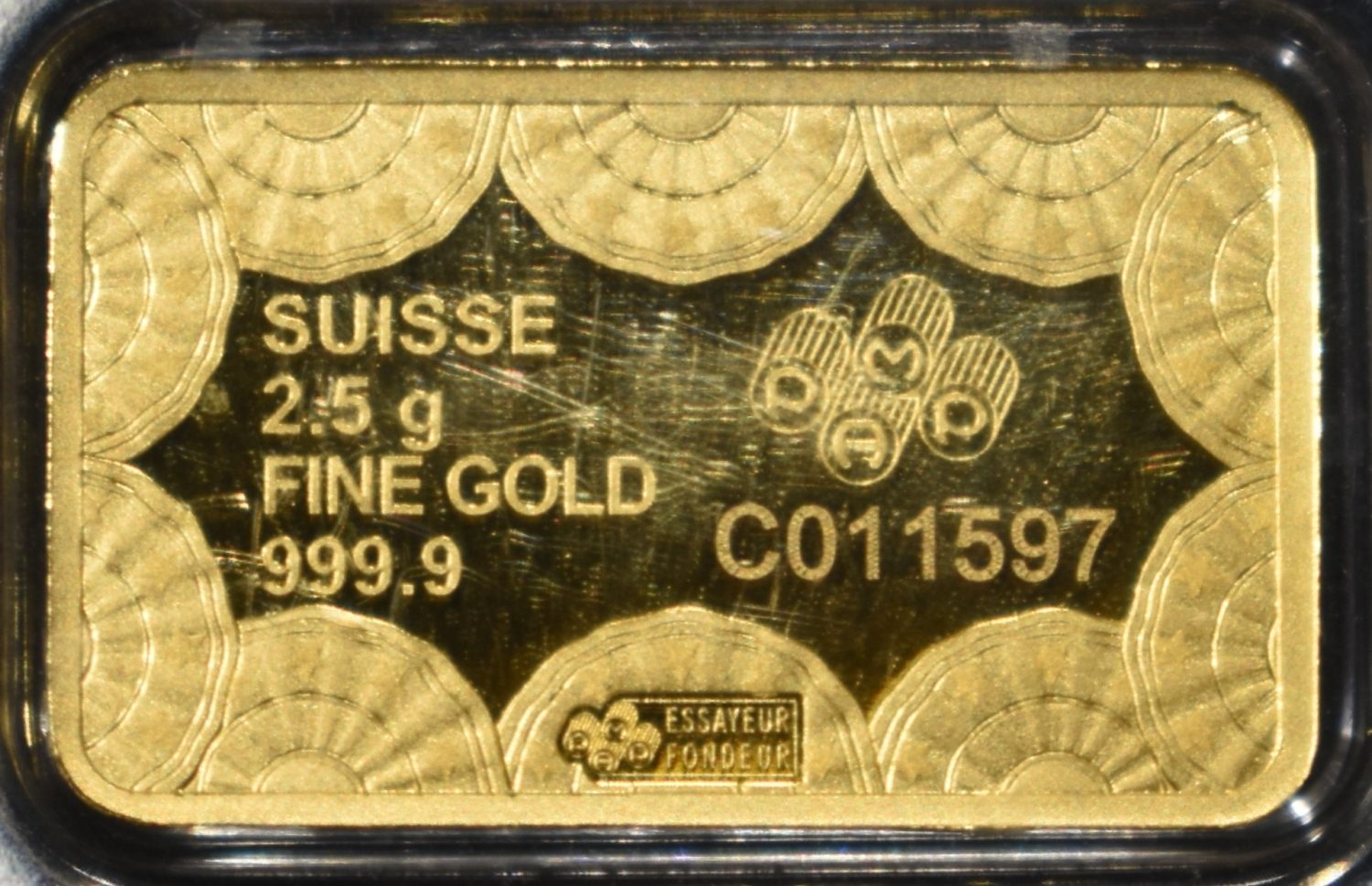 2.5 G PAMP .9999 GOLD BAR